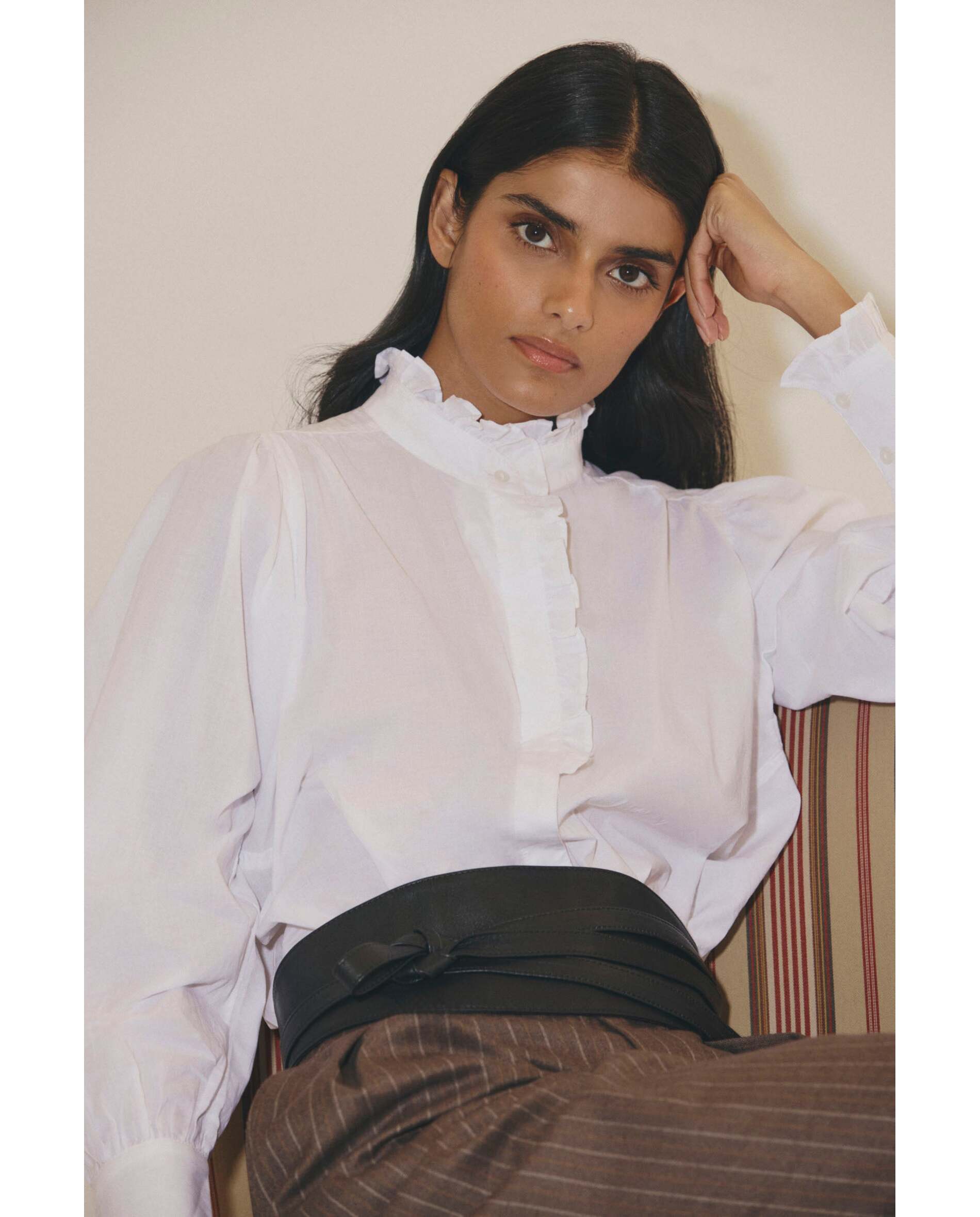 Camisa de mujer de popelín - Bimani - Blanco Blanco-1
