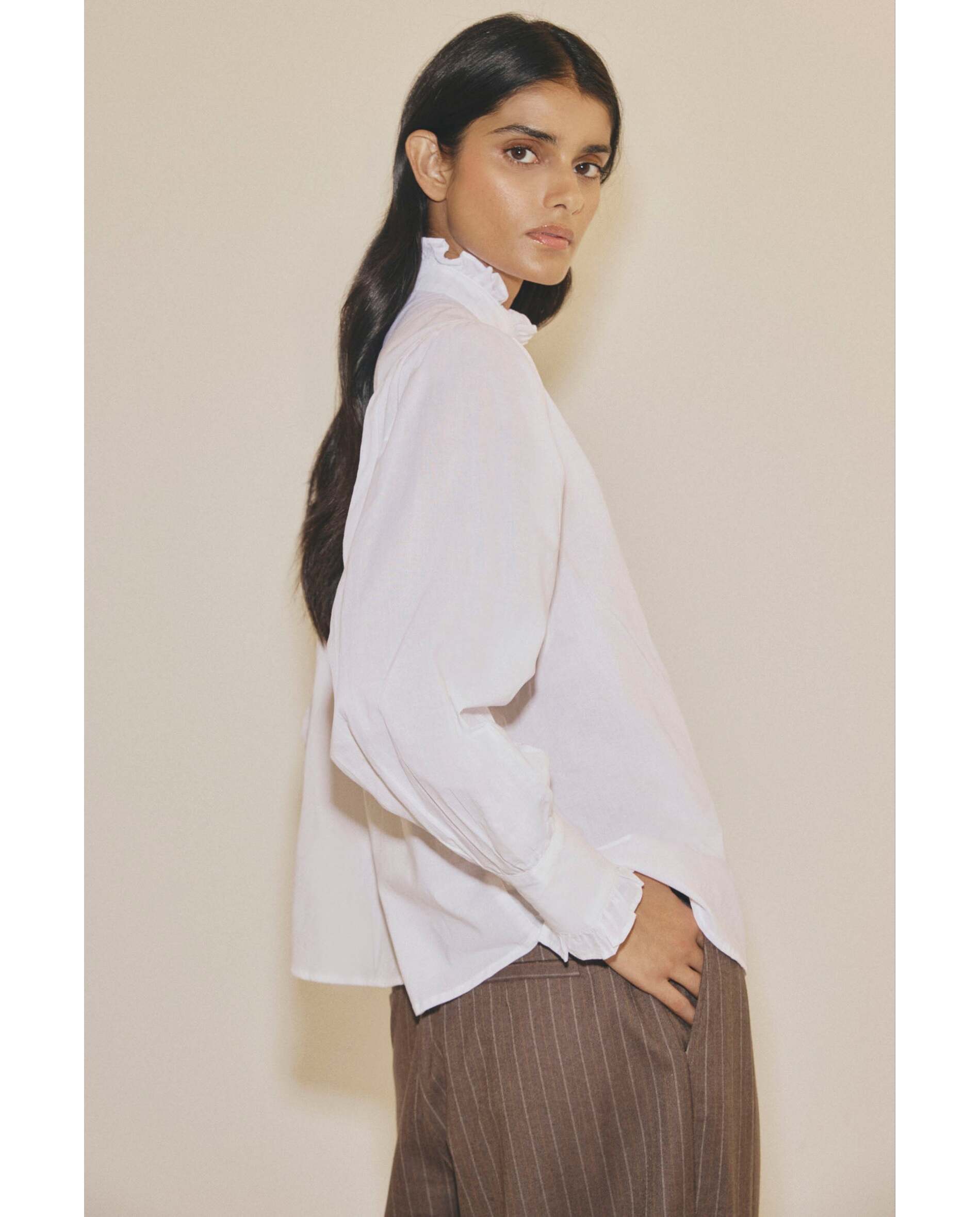 Camisa de mujer de popelín - Bimani - Blanco Blanco-2