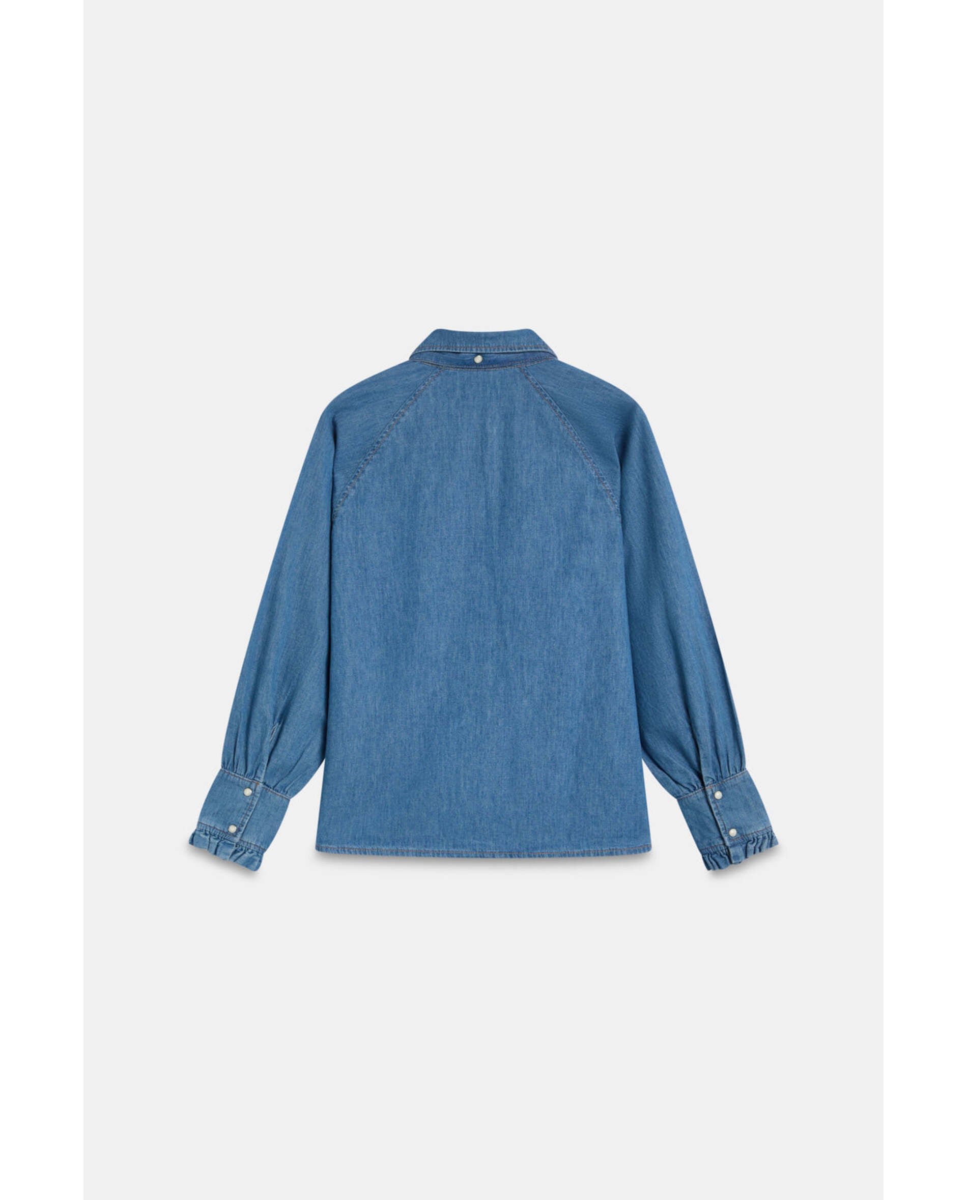 Camisa de mujer denim lazada extraíble - Bimani - Azul denim Azul denim-3