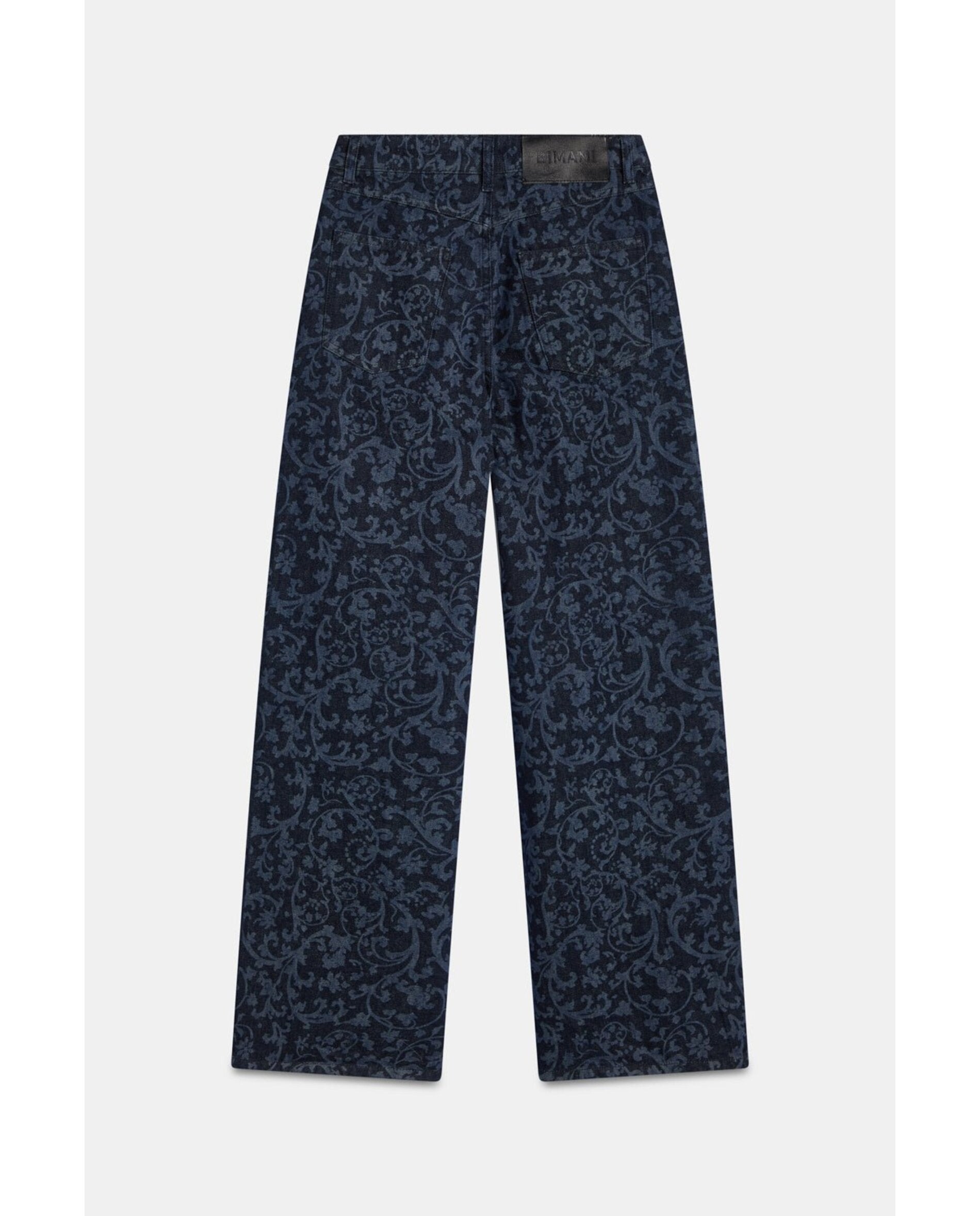 Pantalón de mujer con estampado al laser - Bimani - Azul denim Azul denim-3