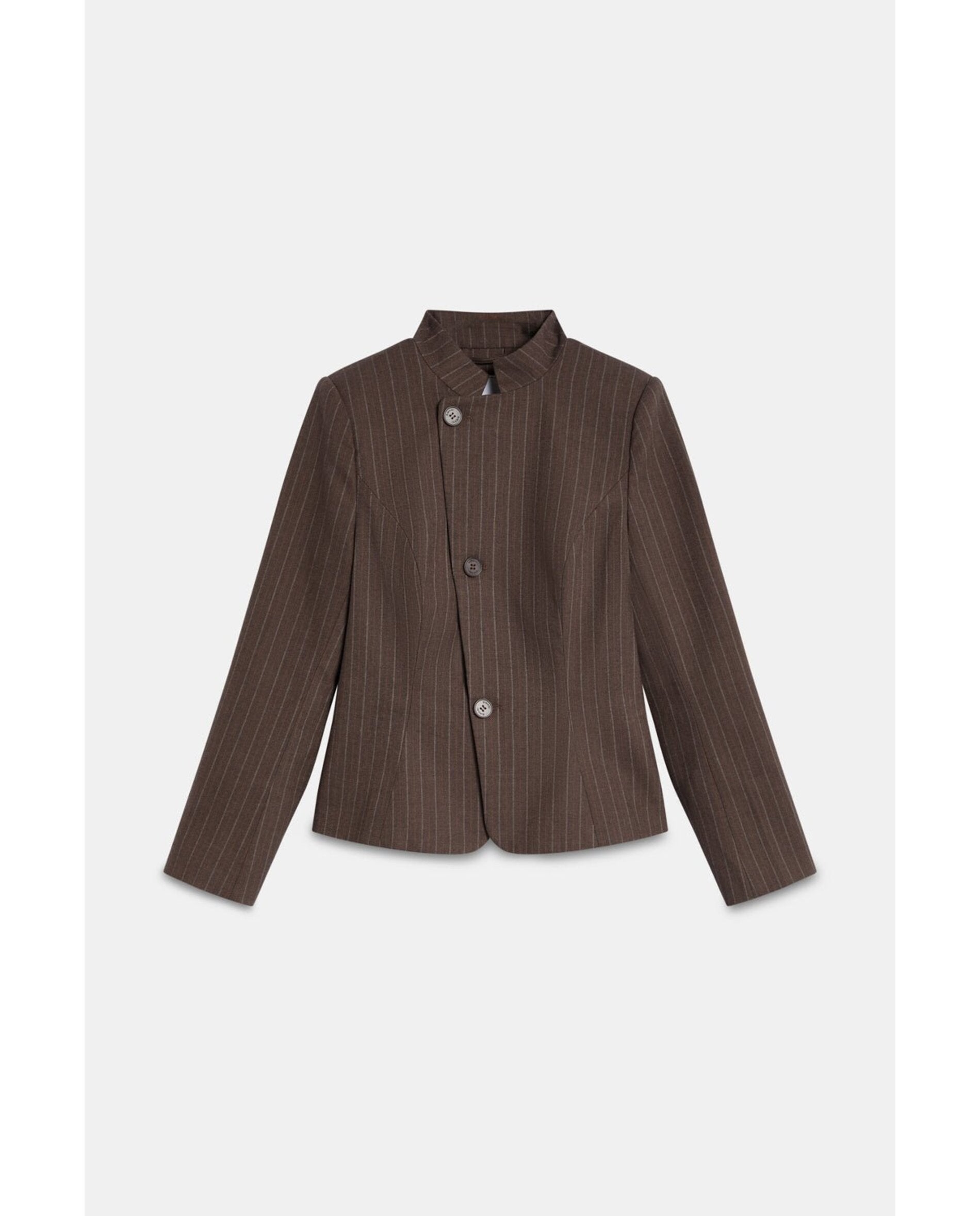 Imagen 5 de Chaqueta de mujer de lana con cuello mao - Bimani - Marrón Marrón