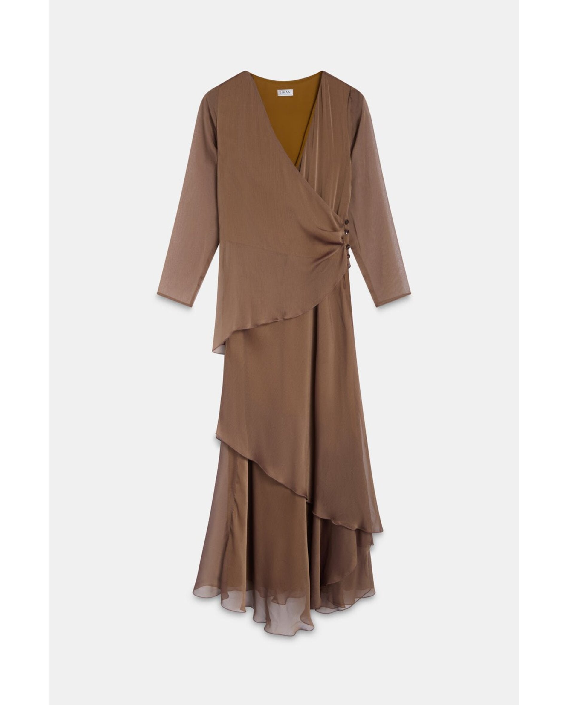 Vestido de mujer de gasa catiónica - Bimani - Bronce metalizado Bronce metalizado-6