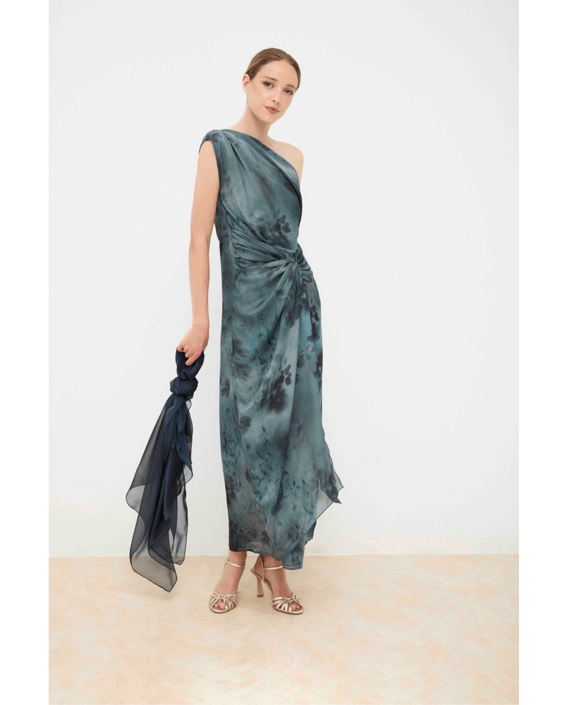 Vestido de mujer estampado - Bimani - Petróleo Petróleo-2