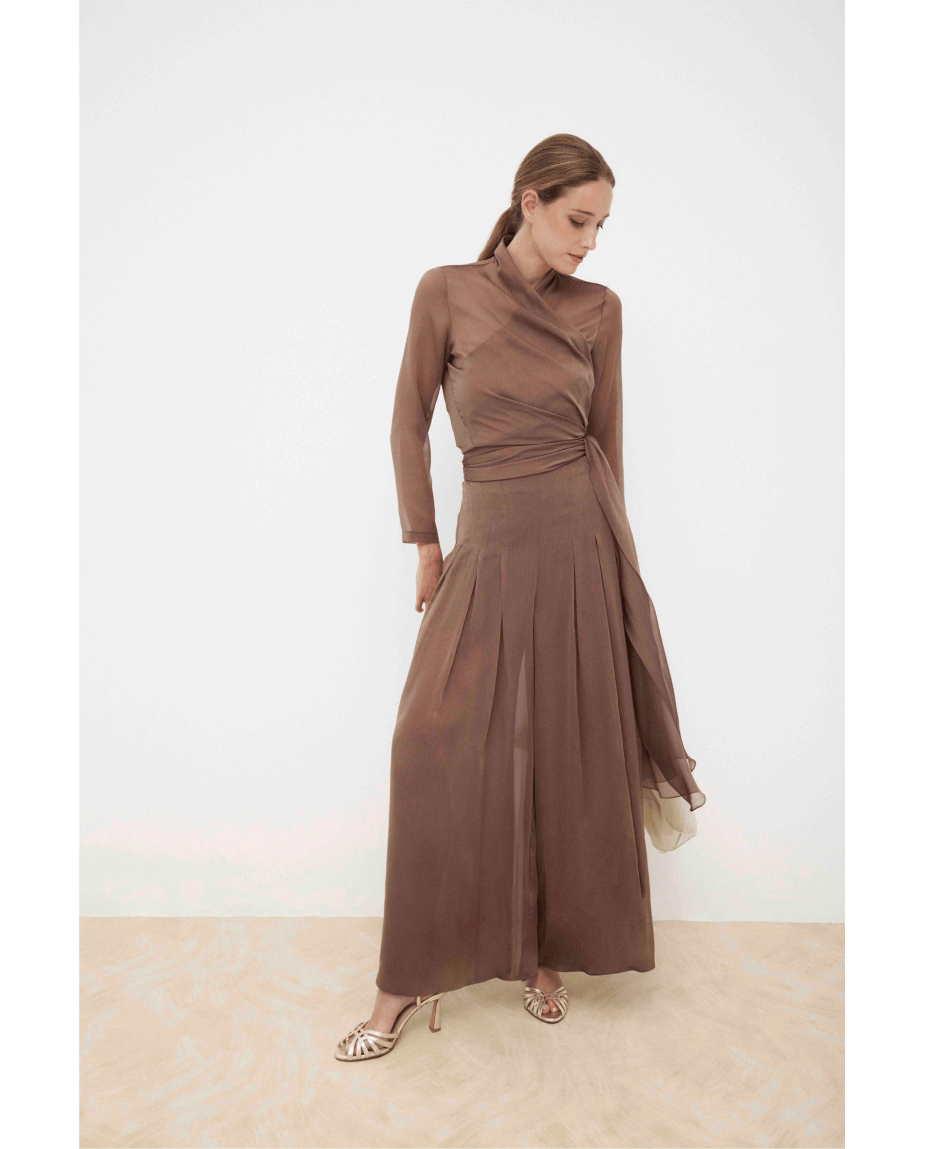 Blusa de gasa catiónica - Bimani - Bronce metalizado Bronce metalizado-1