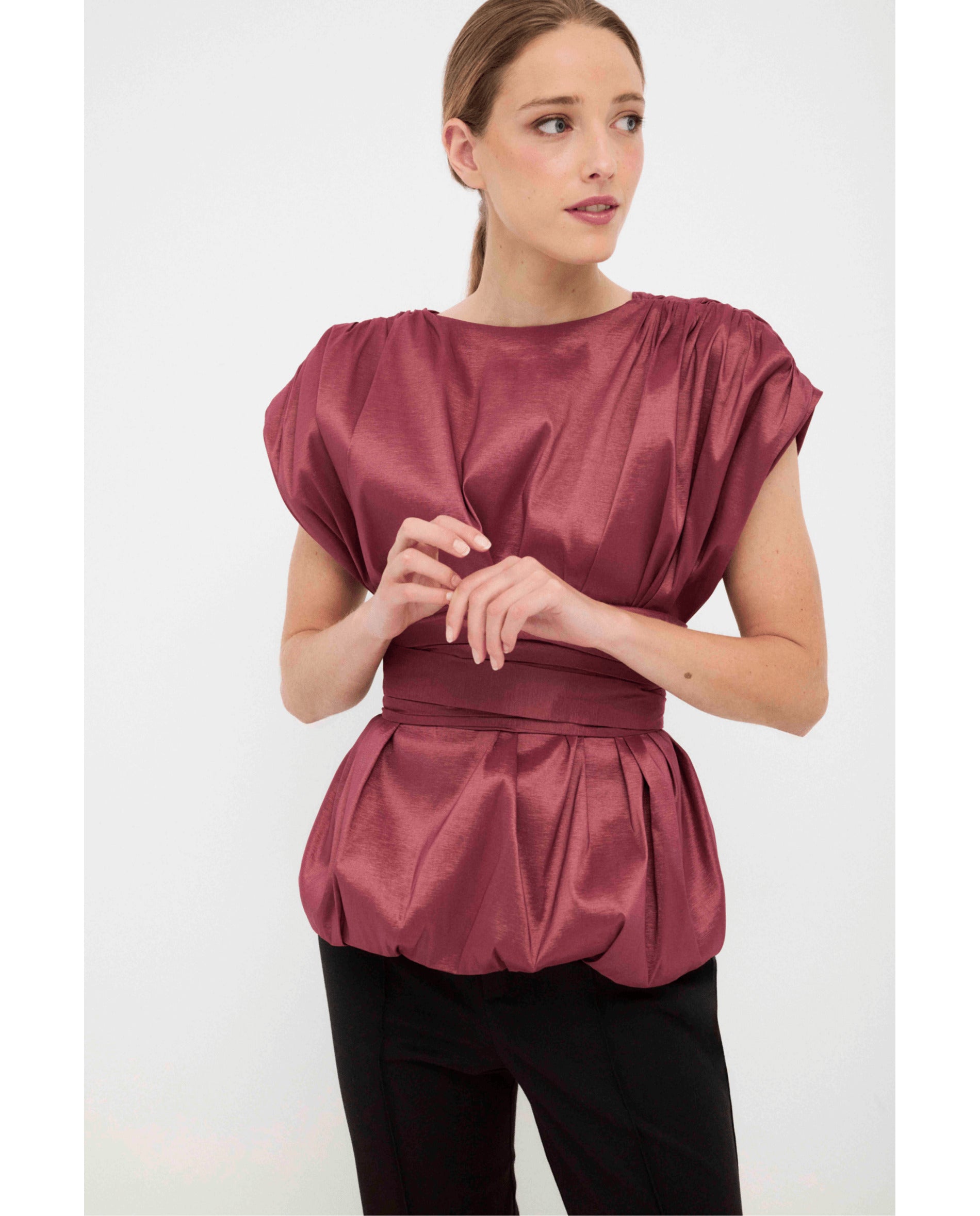 Top de mujer de corte recto y amplio - Bimani - Rosa Rosa-1