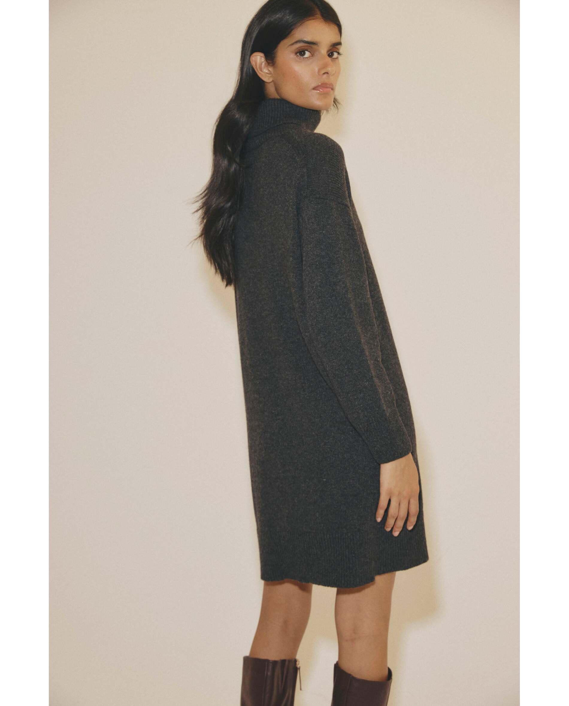 Vestido de mujer de punto liso - Bimani - Gris Gris-2