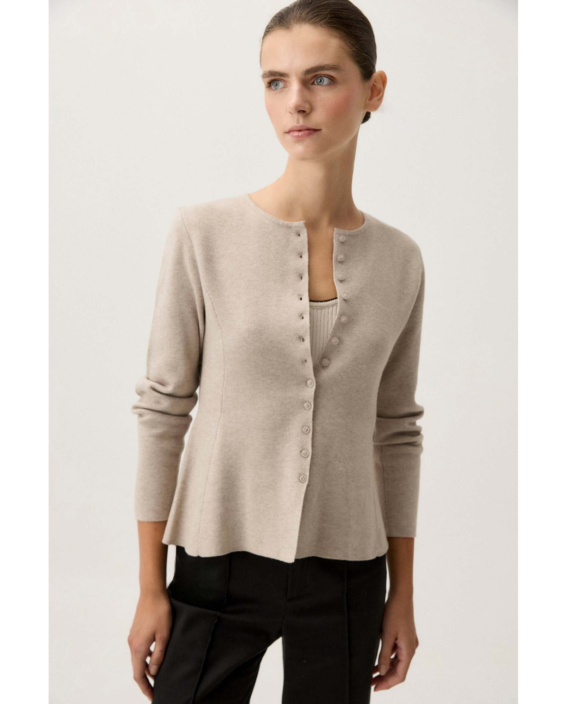Chaqueta de mujer de corte entallado - Bimani - Beige Beige-1