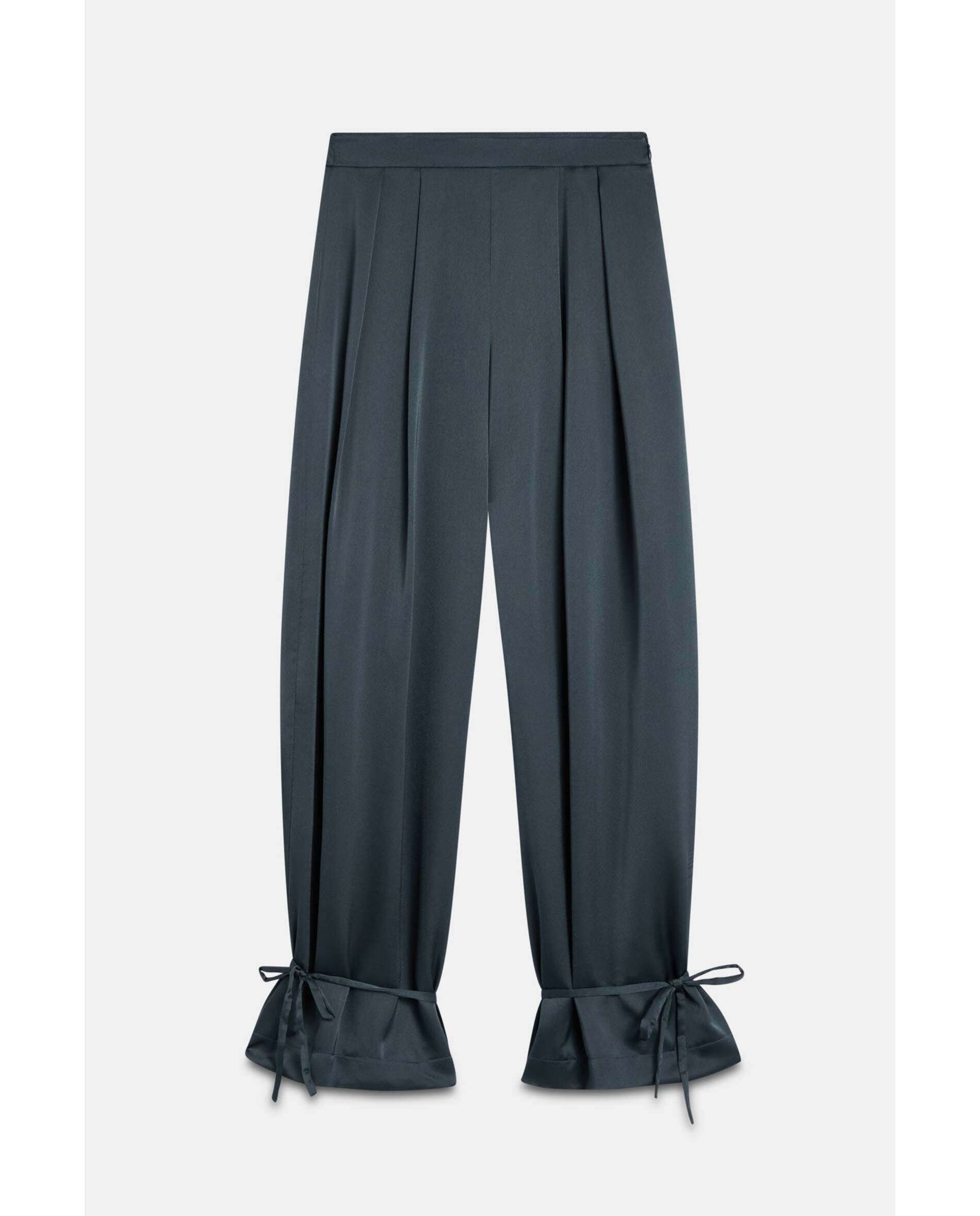 Pantalón de mujer satinado tiro alto - Bimani - Petróleo Petróleo-2