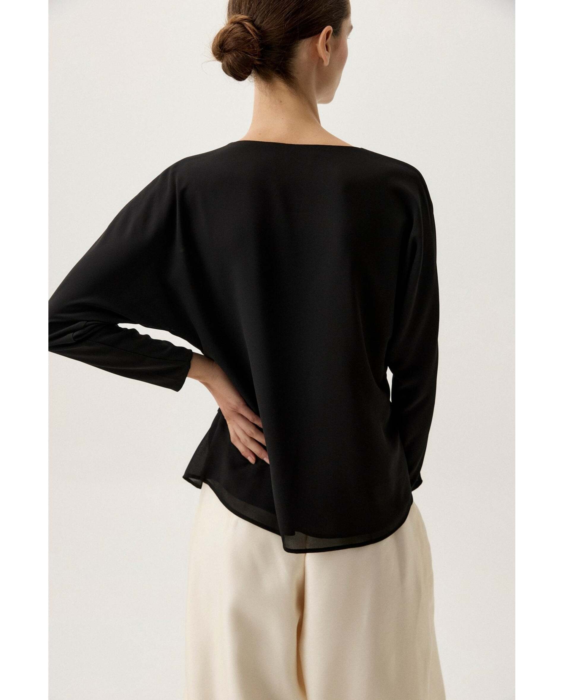 Blusa de mujer manga murciélago - Bimani - Negro Negro-2