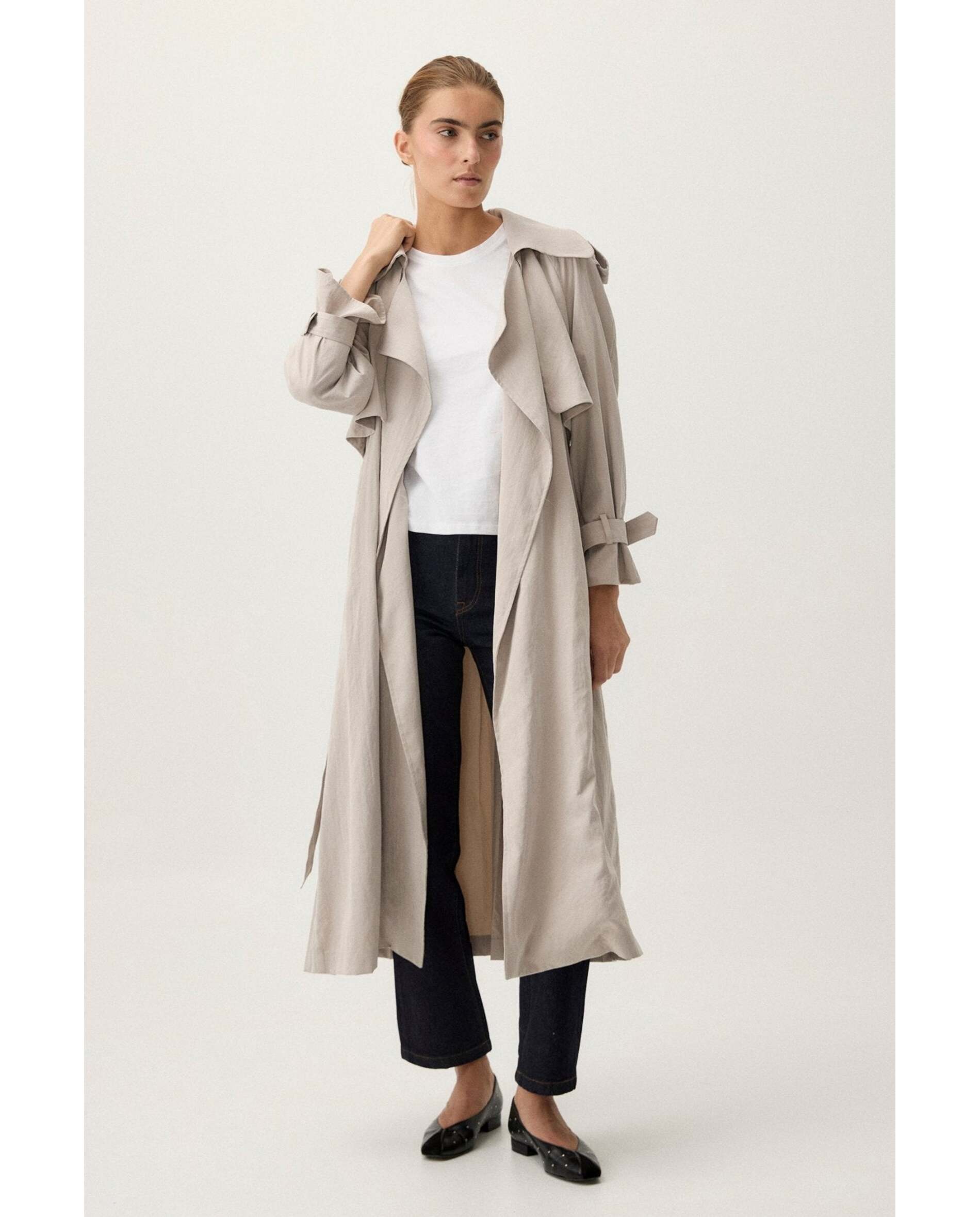 Gabardina de mujer lazada - Bimani - Natural Natural-2