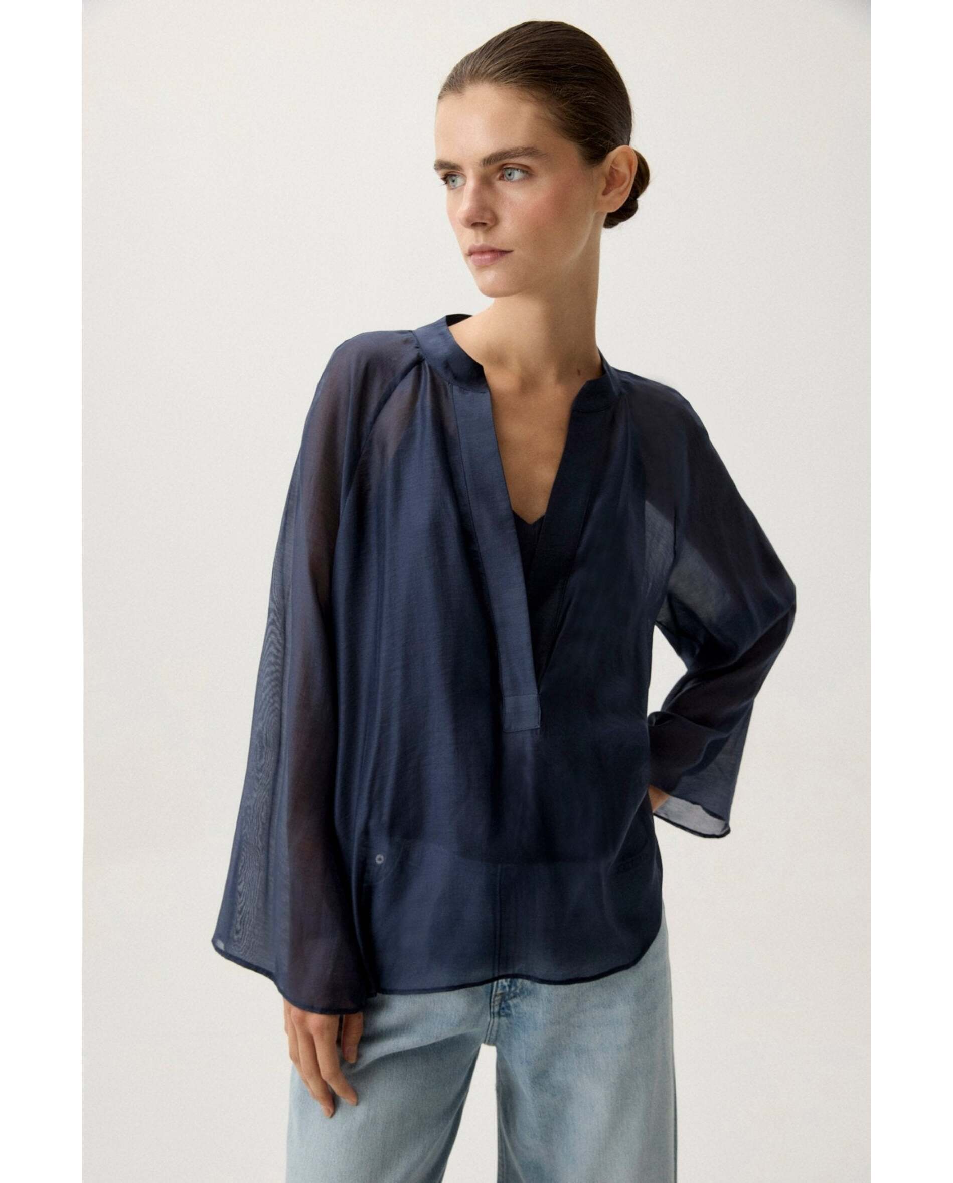 Blusa de mujer de organza - Bimani - Azul Azul-1