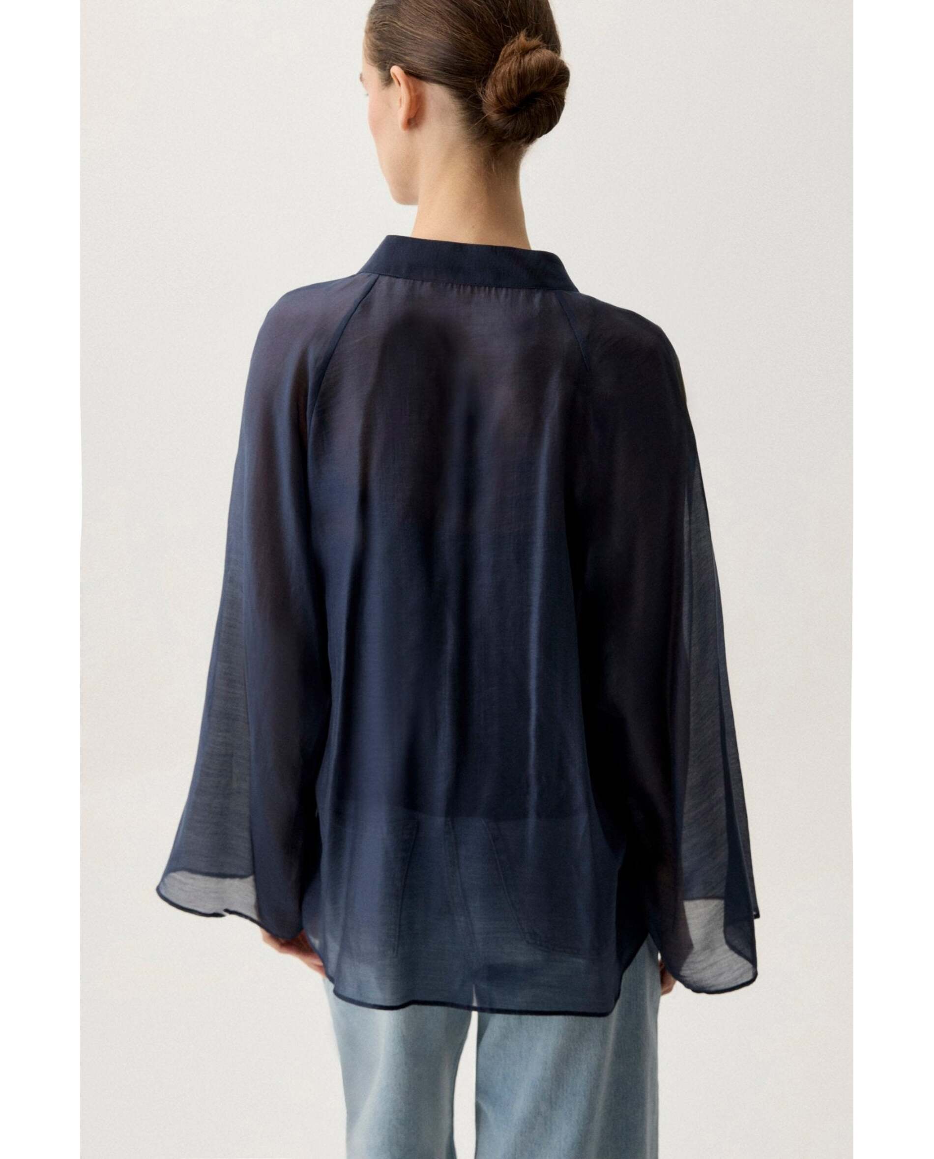 Blusa de mujer de organza - Bimani - Azul Azul-2