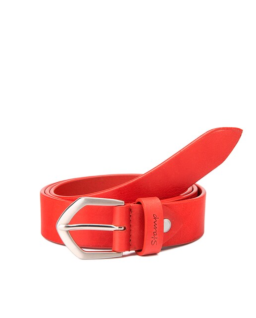 Imagen 0 de Cinturón de mujer de piel en color rojo