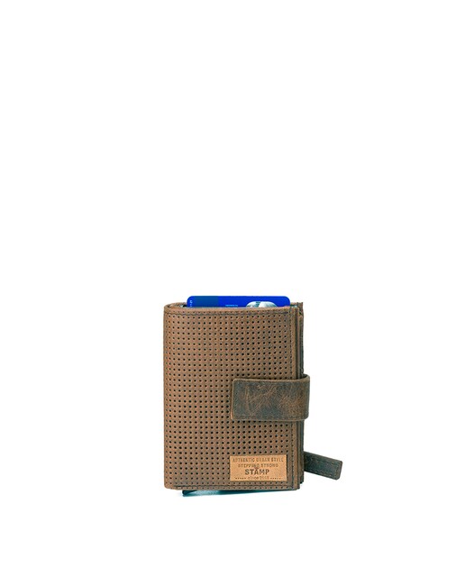 Imagen 0 de Tarjetero automático de hombre en piel punteada