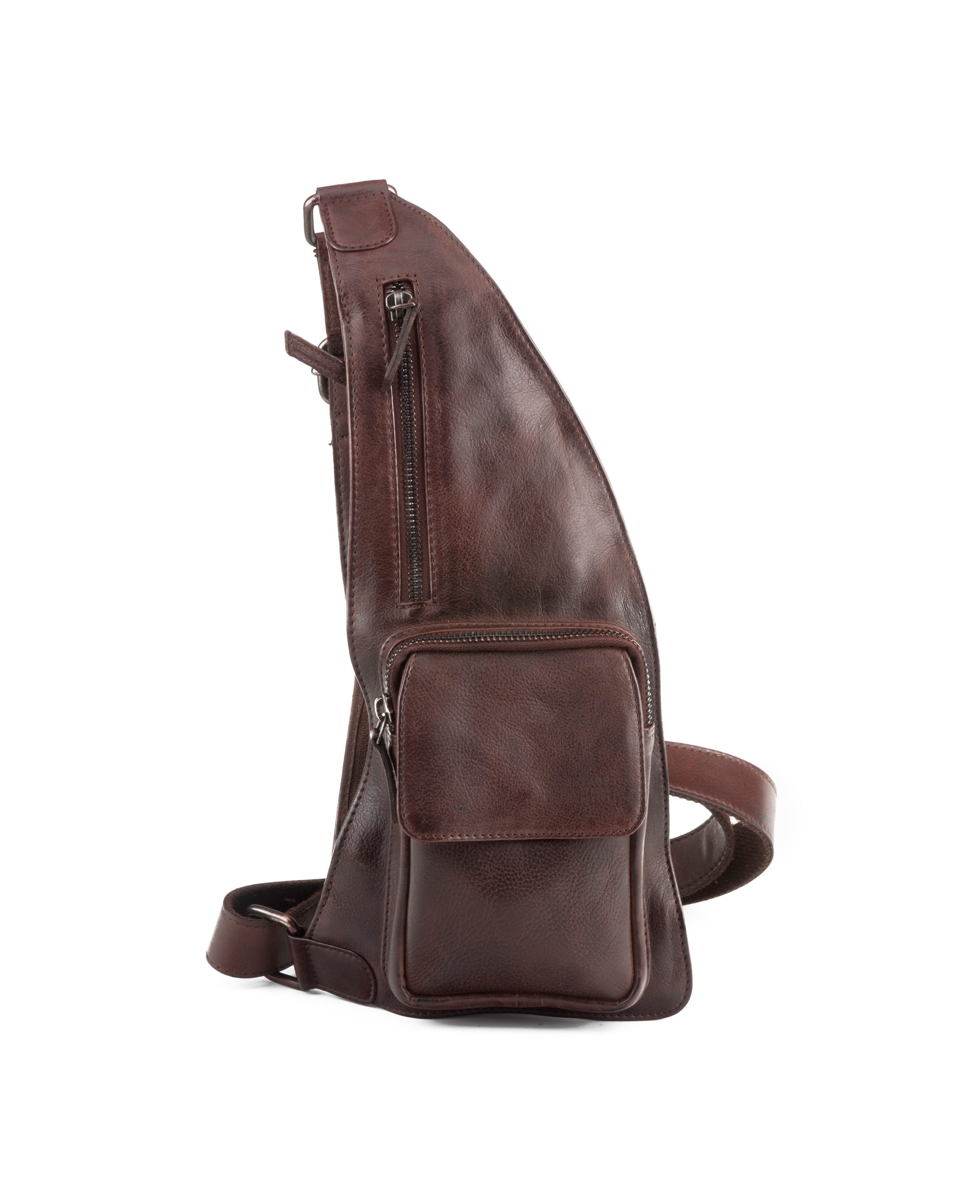 Mochila cruzada de hombre en piel de vacuno color marron Stamp El Corte Ingles