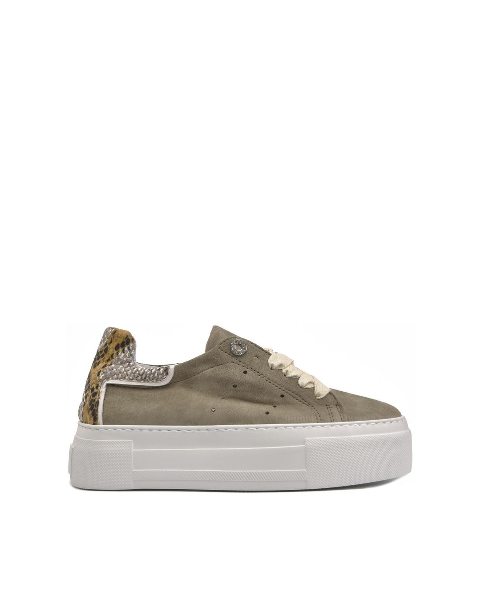 Alpe - Zapatillas de plataforma de mujer de piel en color gris.