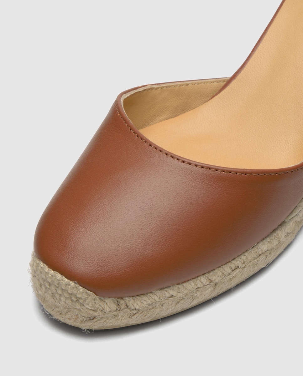 alpargata zapato cuÃ±a marron mujer