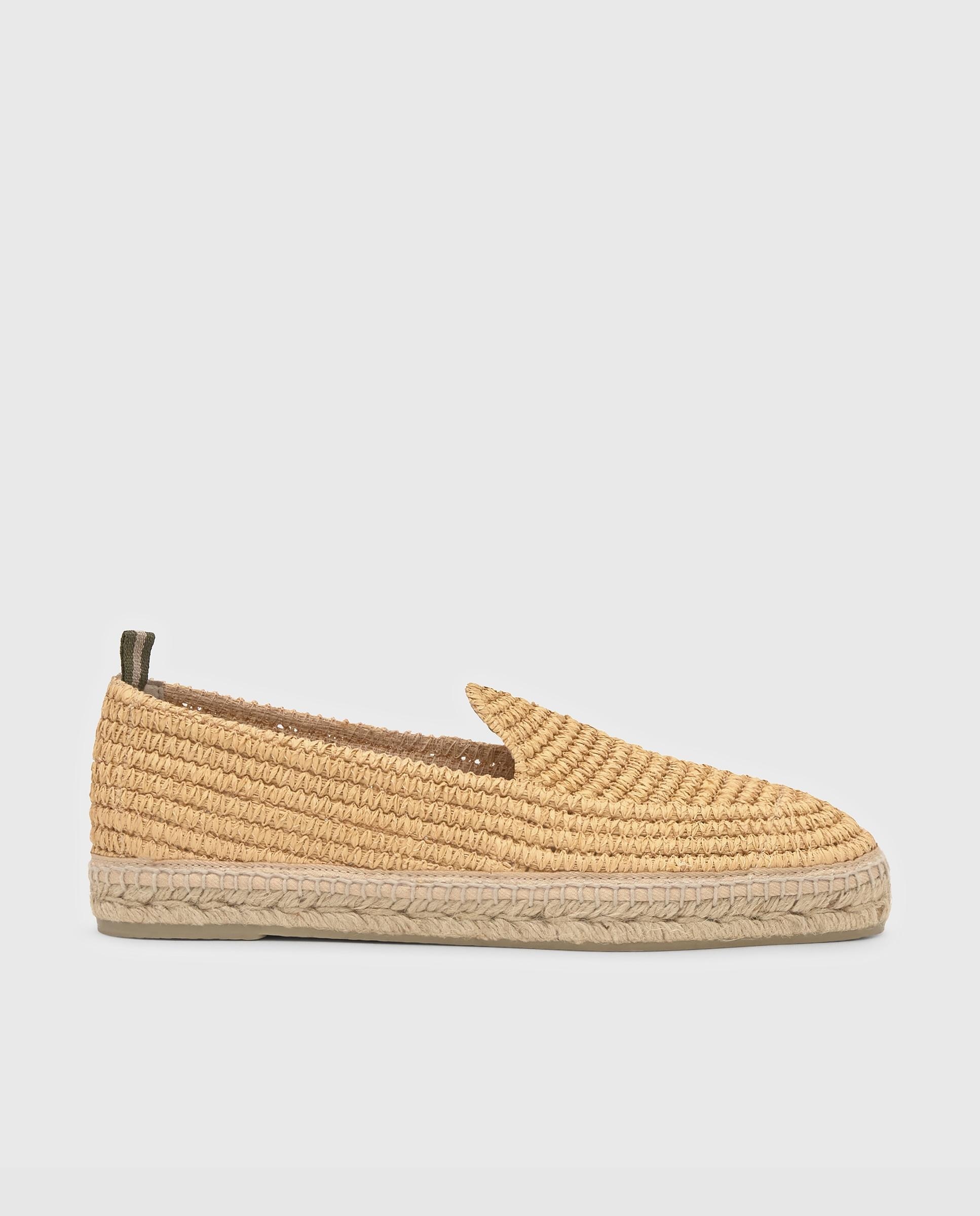 Alpargatas de hombre planas Joaquin estilo mocasín en rafia natural