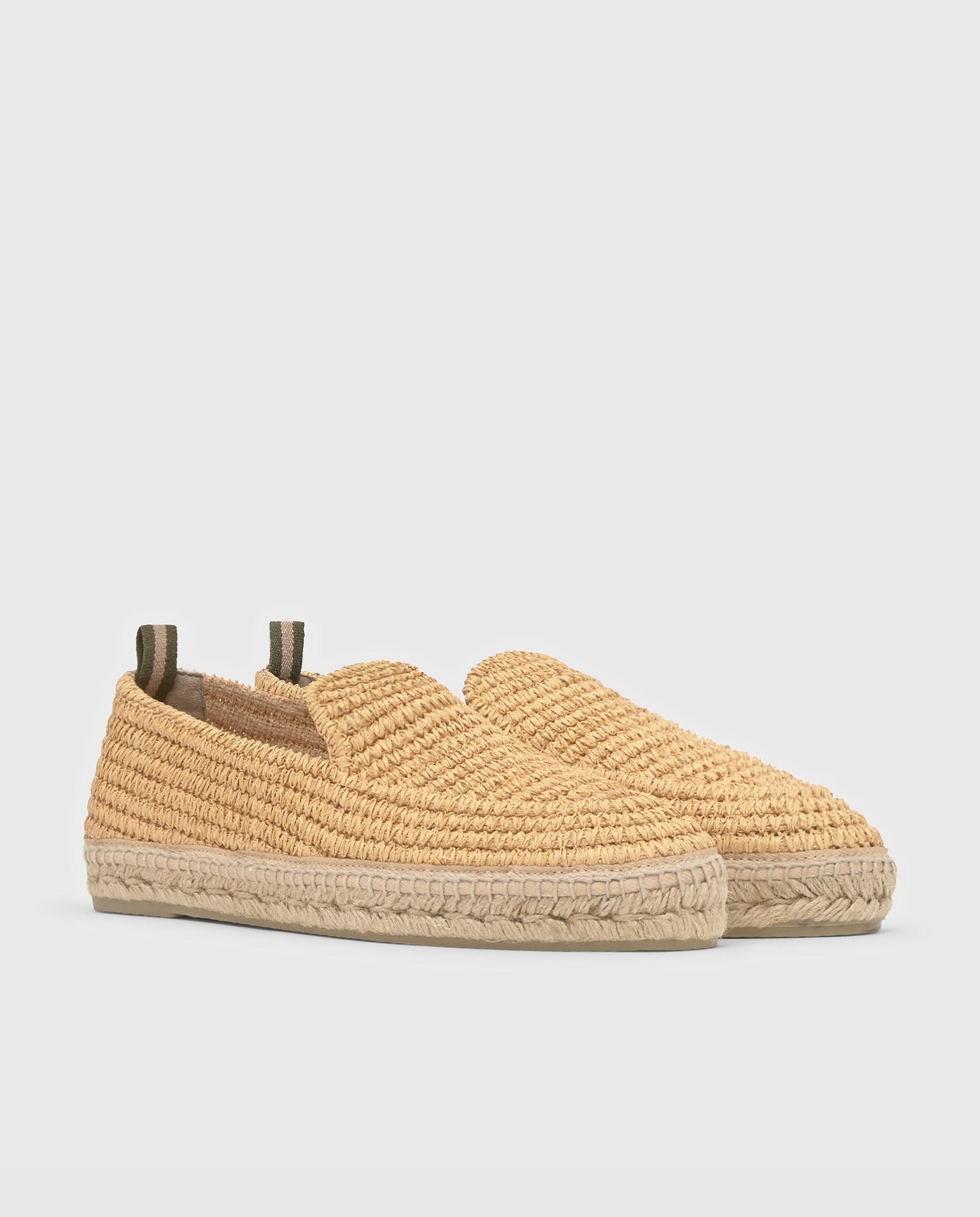 Alpargatas de hombre planas Joaquin estilo mocasín en rafia - Castañer - Natural Natural-2