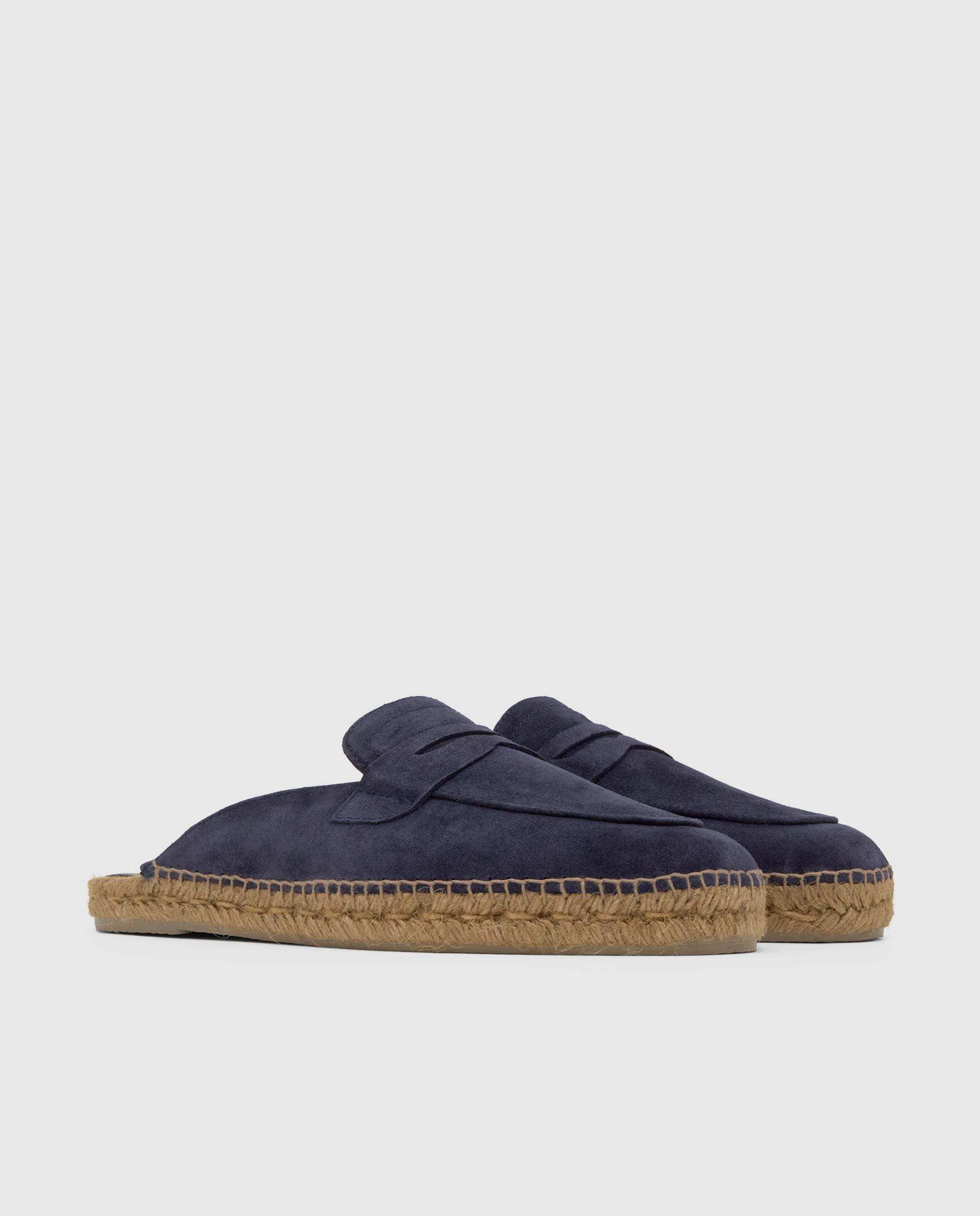 Alpargatas de hombre destalonadas Nando estilo mocasín con suela cosida - Castañer - Azul marino Azul marino-3