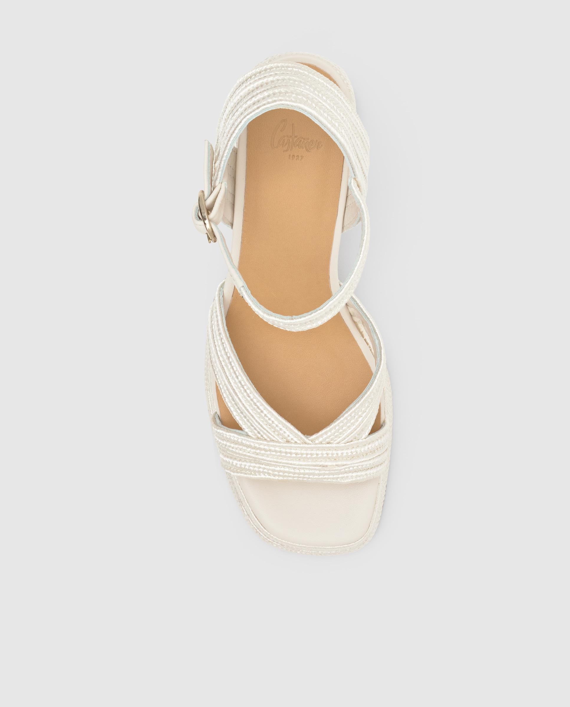 Sandalias de tiras de mujer Valle trenzada en acabado metalizado - Castañer - Beige Beige-6
