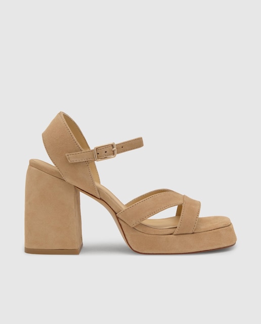 Imagen 0 de Sandalias de tacón de mujer Vero en ante con cierre de hebilla