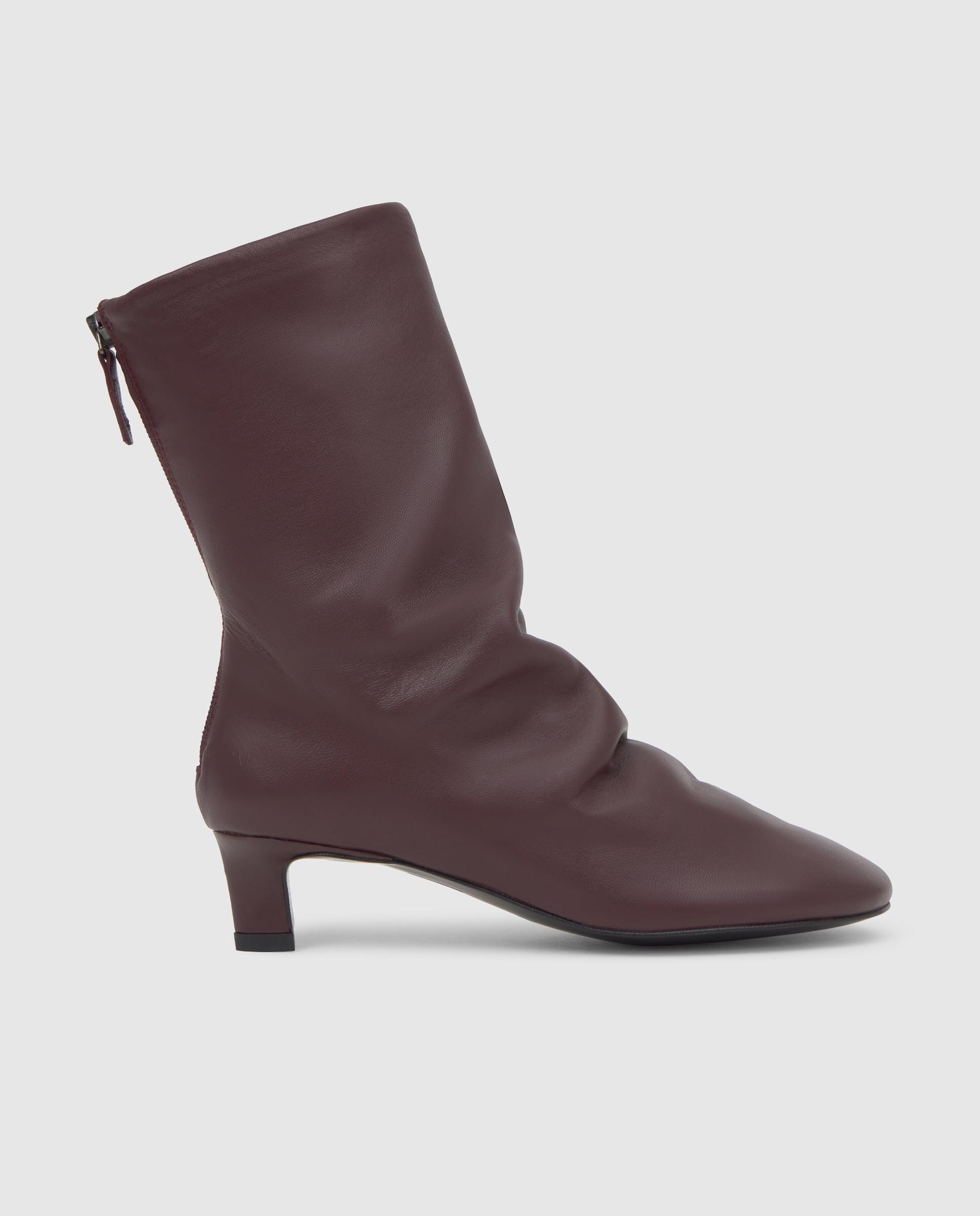 Imagen 0 de Botines ariel de mujer en napa con tacón y cremallera Marrón
