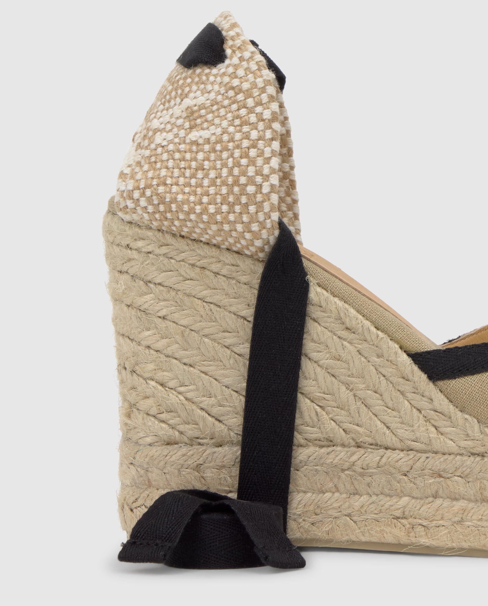 Alpargatas con cintas de mujer Carmen con pala en v - Castañer - Beige Beige-3