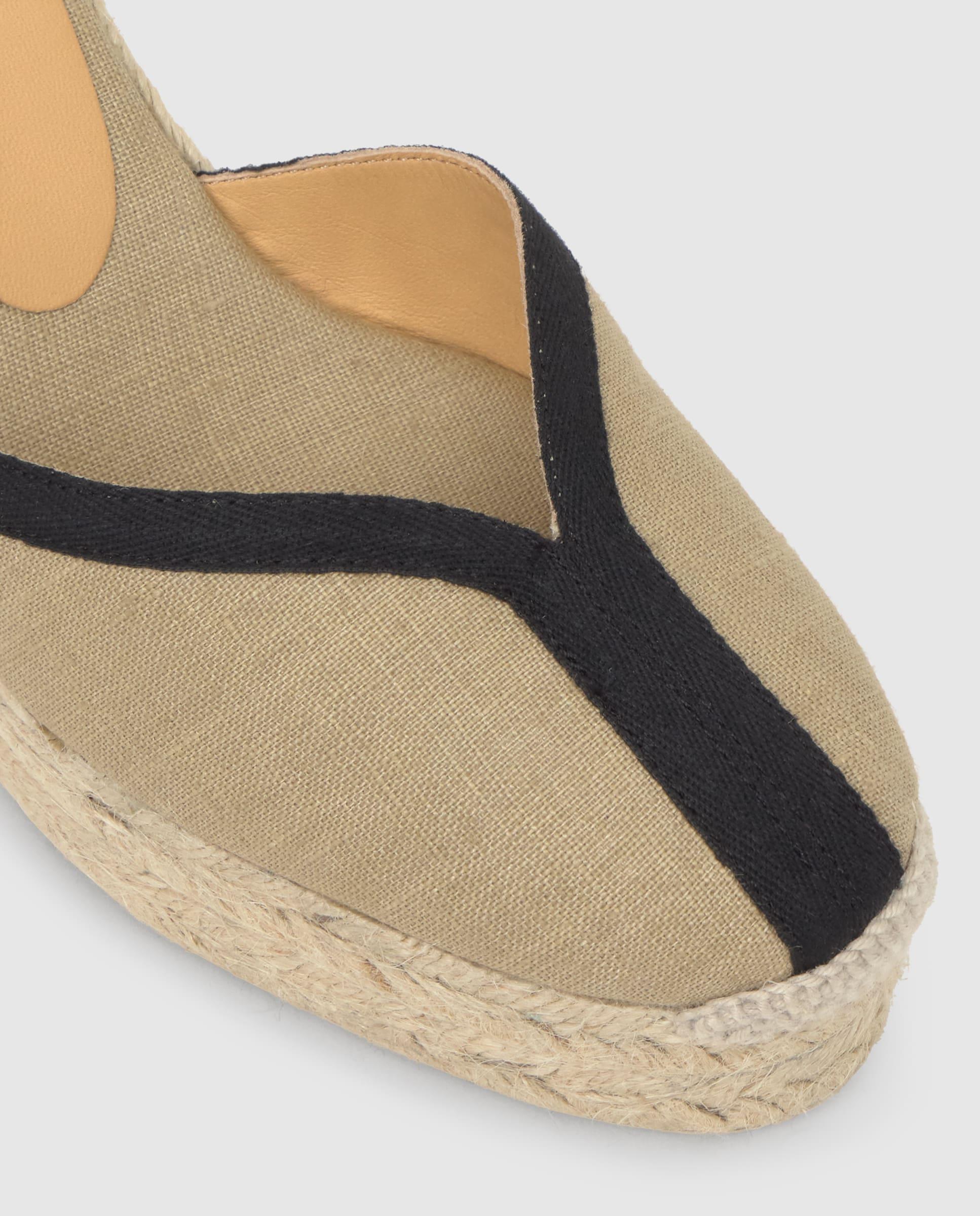 Alpargatas con cintas de mujer Carmen con pala en v - Castañer - Beige Beige-4