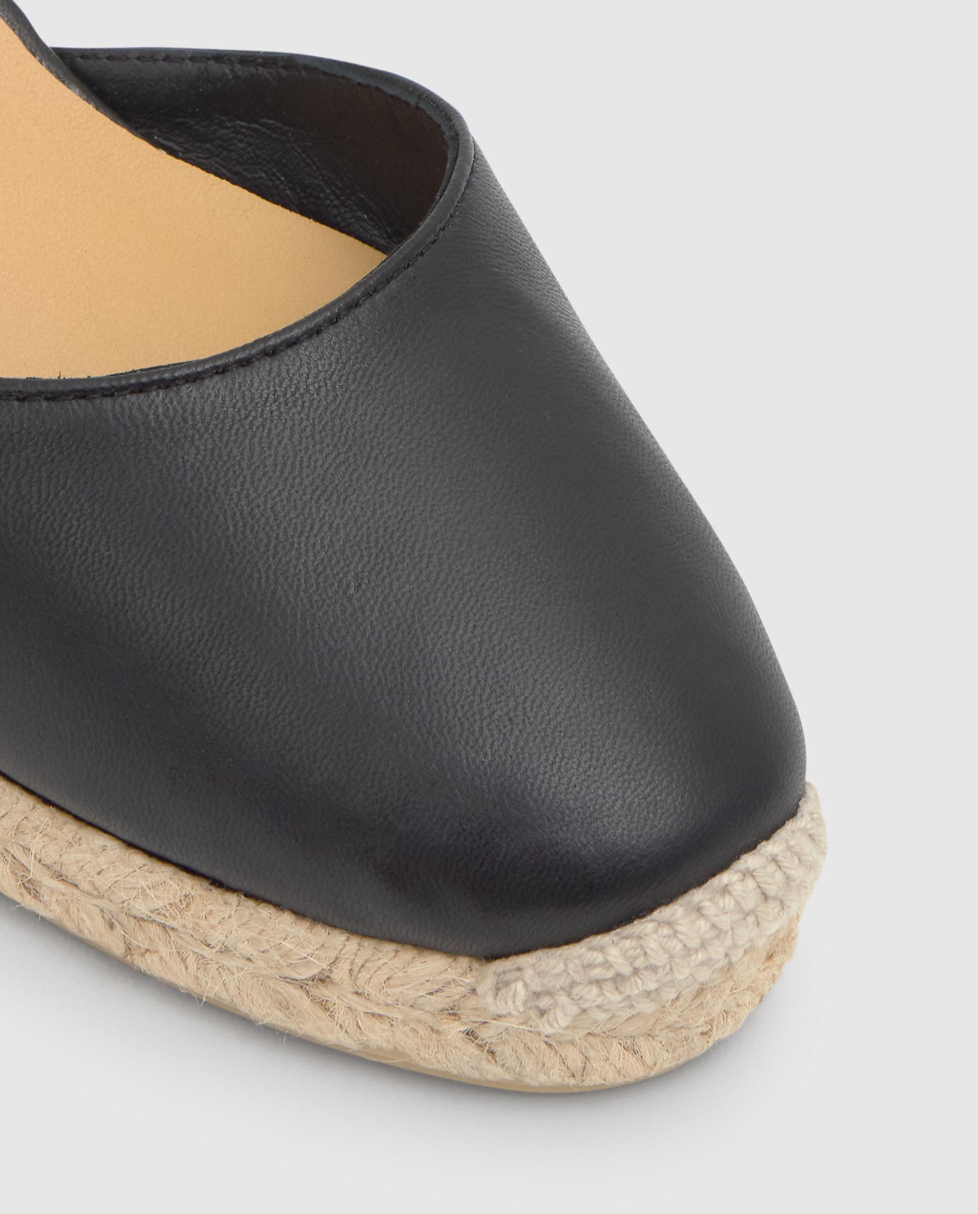 Alpargatas con cintas de mujer Carina en napa de cuero - Castañer - Negro Negro-5
