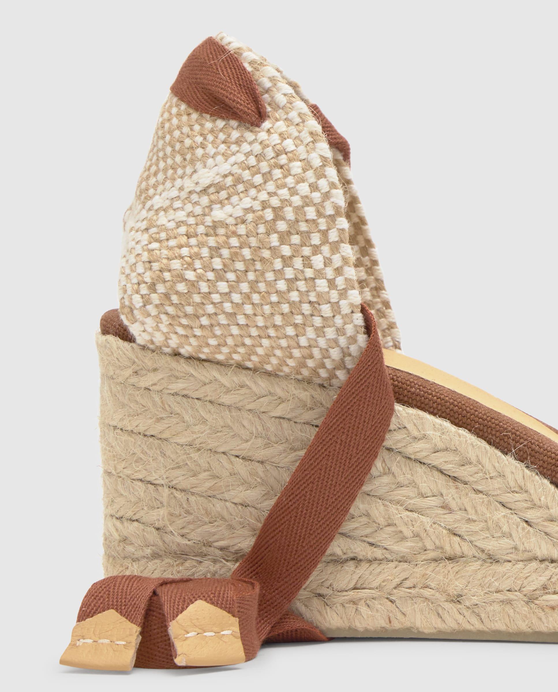 Alpargatas con cintas de mujer Chiara con punta redondeada - Castañer - Marrón Marrón-4