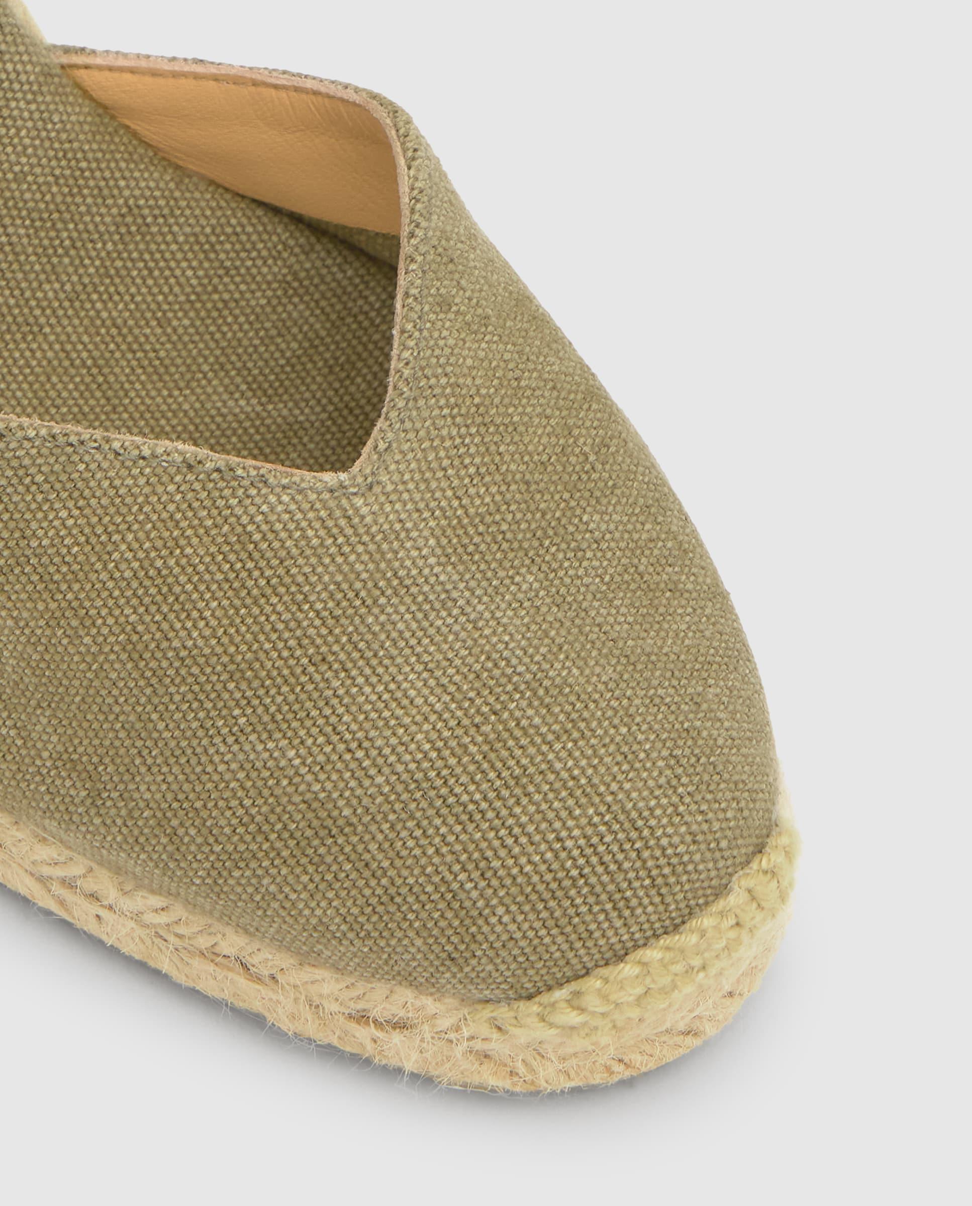 Alpargatas con cintas de mujer Chiara con pala en v y lona de algodón - Castañer - Verde oscuro Verde oscuro-5