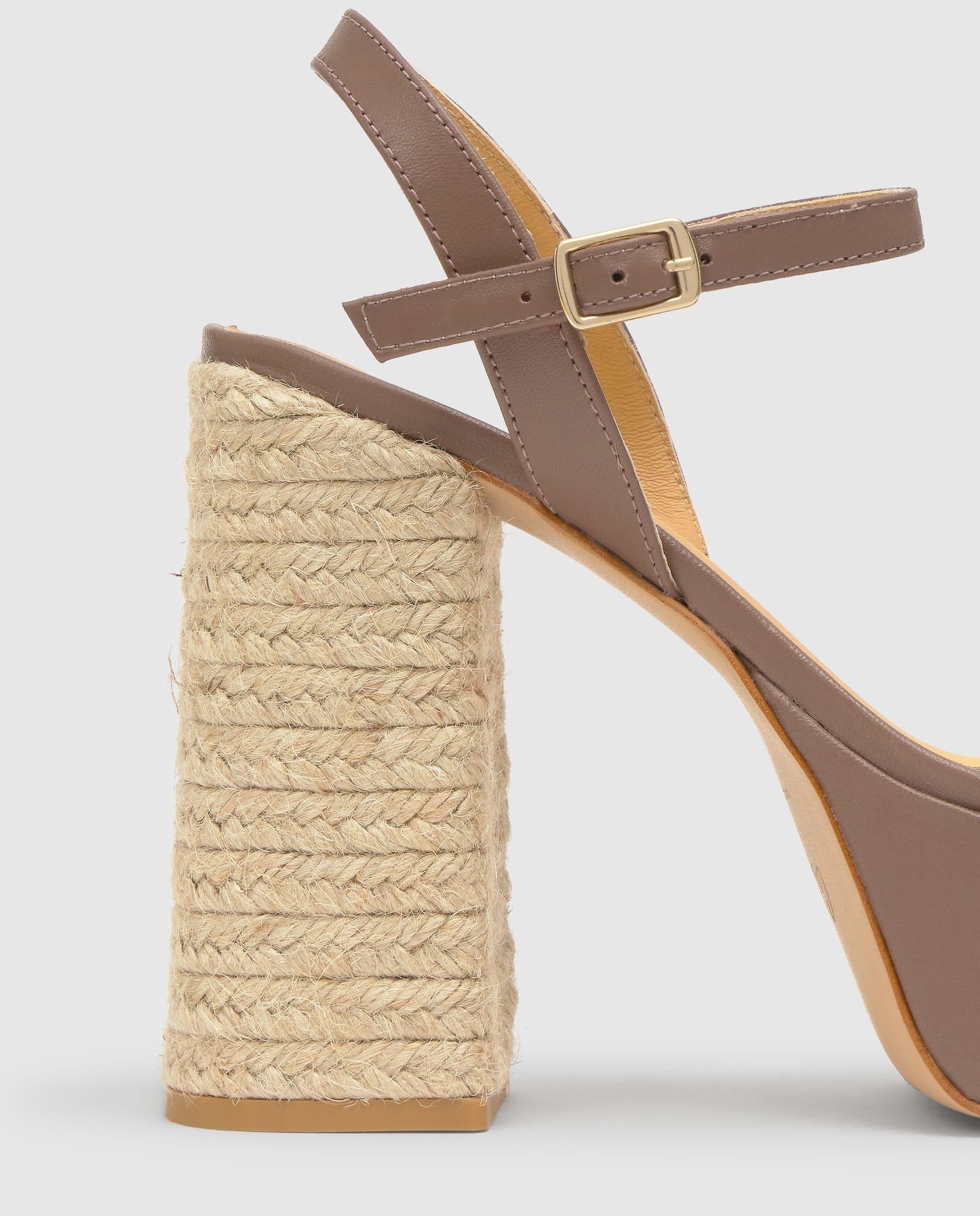 Sandalias de pala de mujer florina abierta con cierre de hebilla y lazos decorativos - Castañer - Marrón claro Marrón claro-4