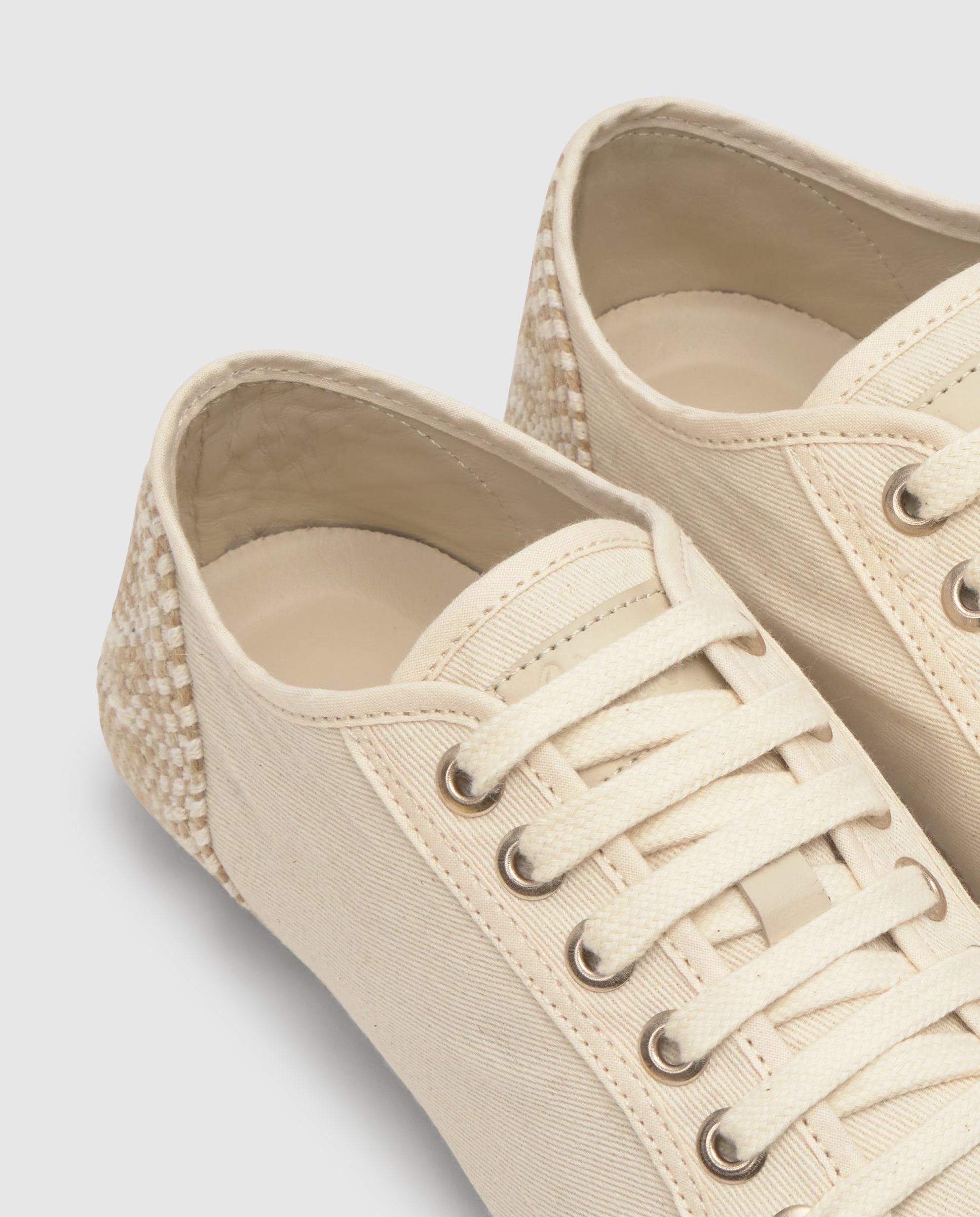 Zapatillas retro de mujer Lexi con talonera de yute y cierre de cordones - Castañer - Crudo Crudo-6