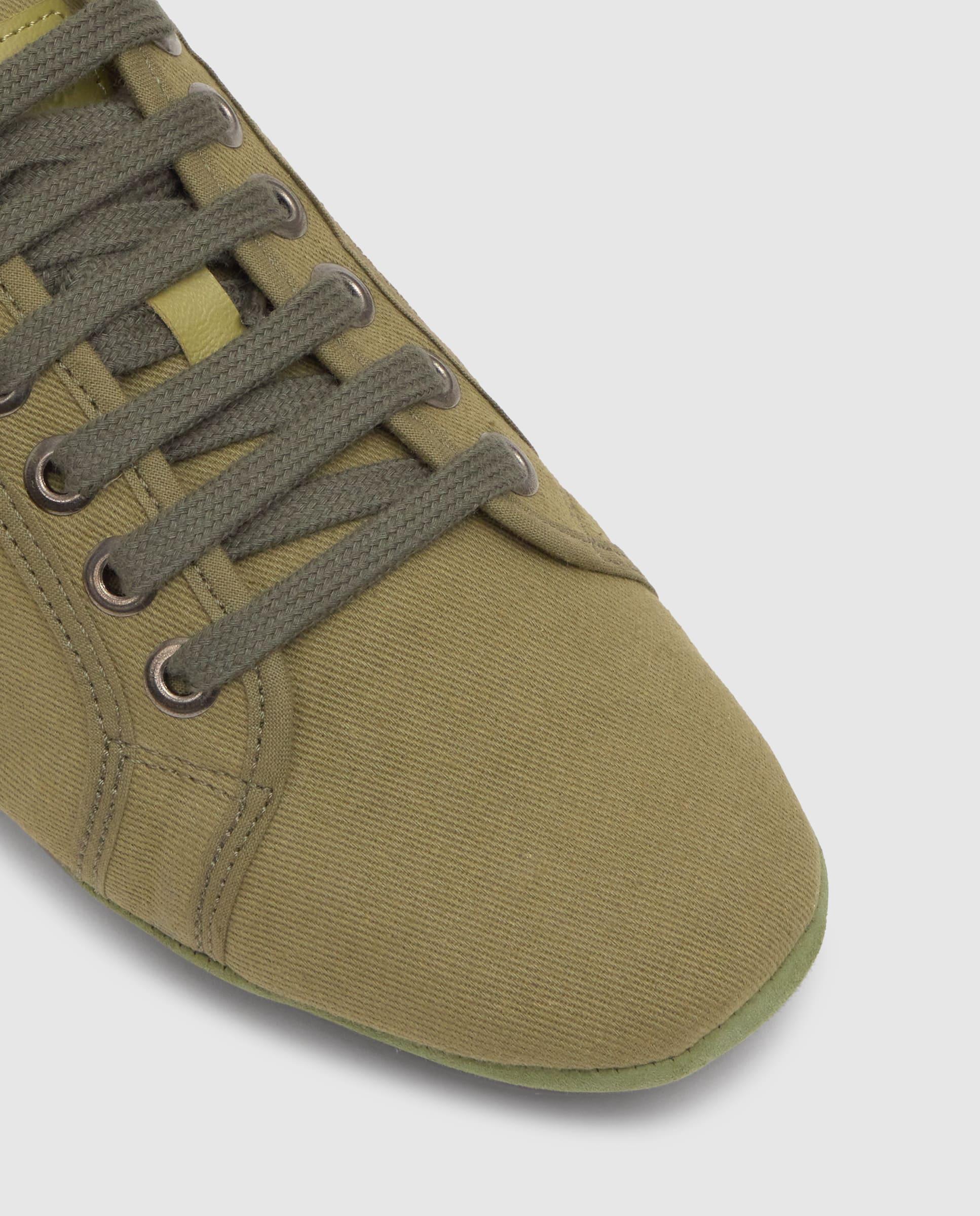 Zapatillas retro de mujer Lexi con talonera de yute y cierre de cordones - Castañer - Kaki Kaki-5