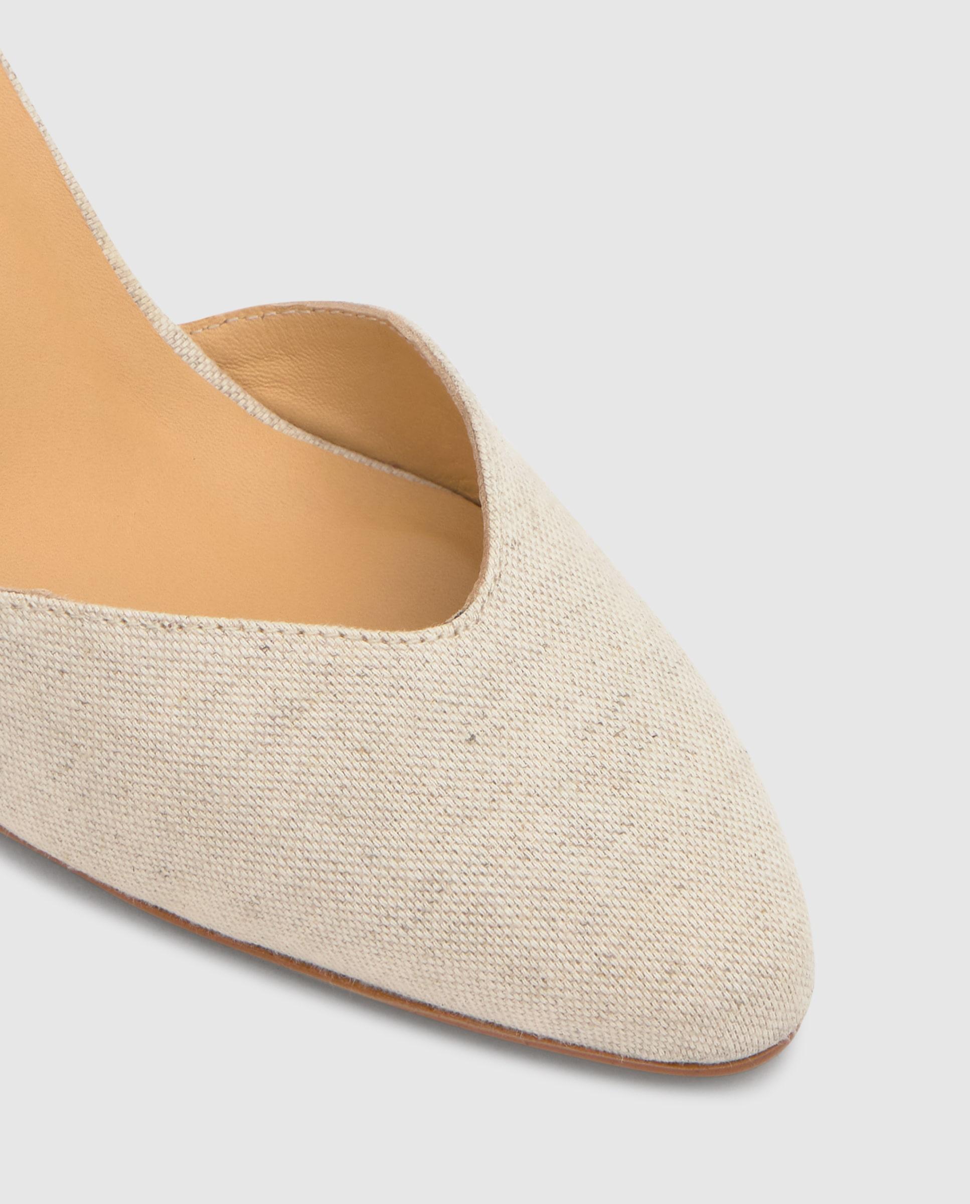 Alpargatas con cintas de mujer Jud de cuña y escote en v - Castañer - Natural Natural-5