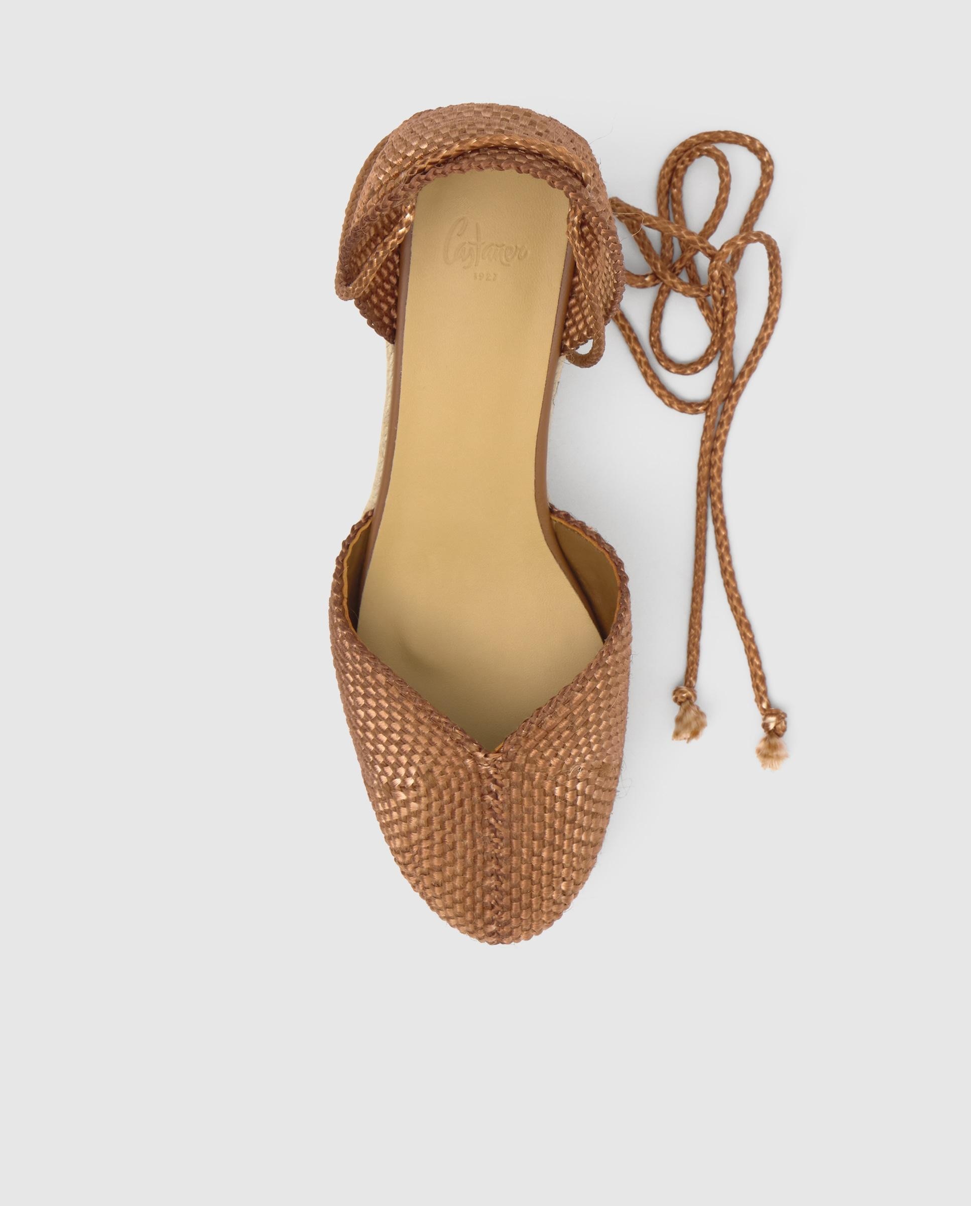 Alpargatas con cintas de mujer Cora con hilos metalizados - Castañer - Marrón Marrón-6