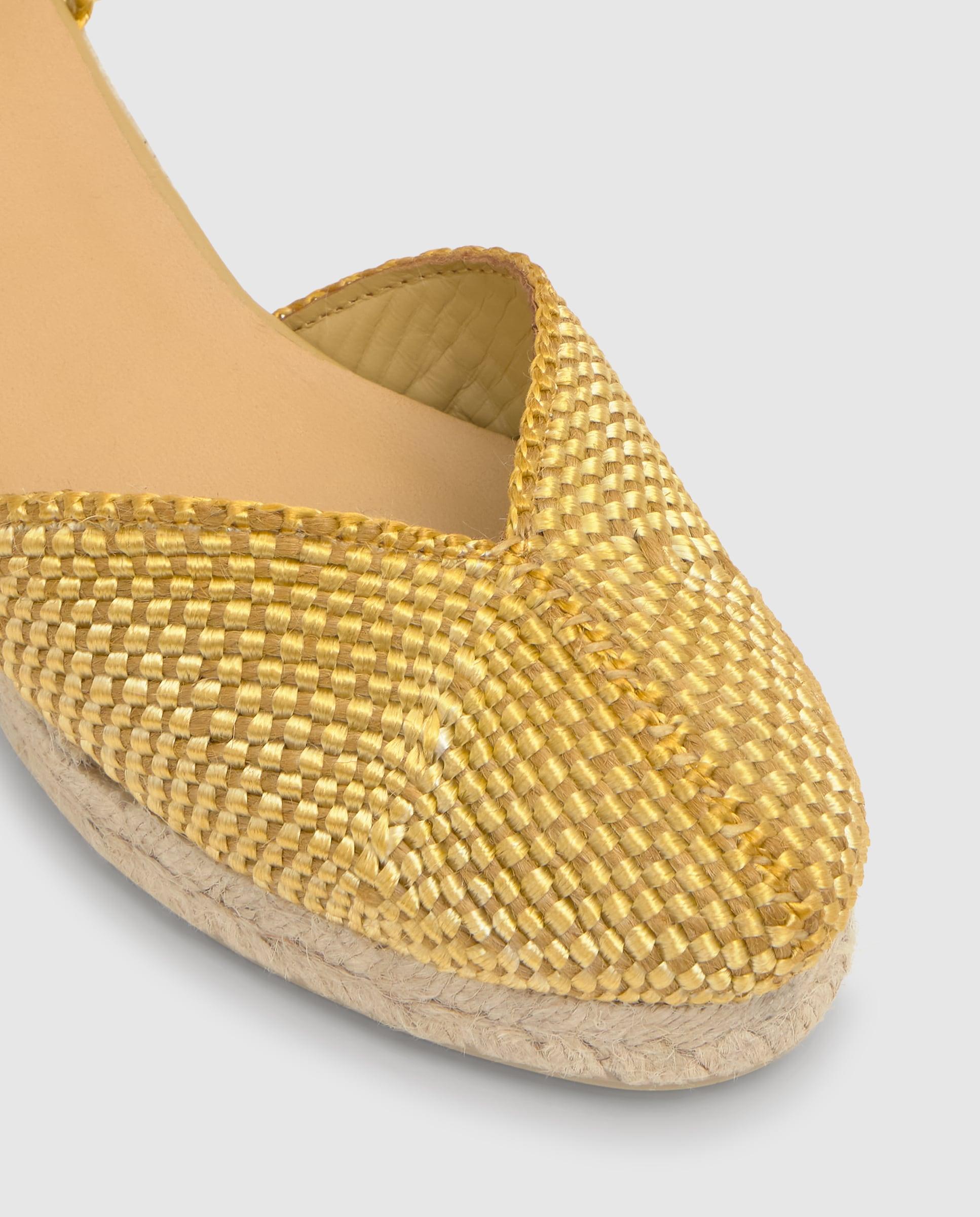Alpargatas con cintas de mujer Cora con hilos metalizados - Castañer - Amarillo Amarillo-5