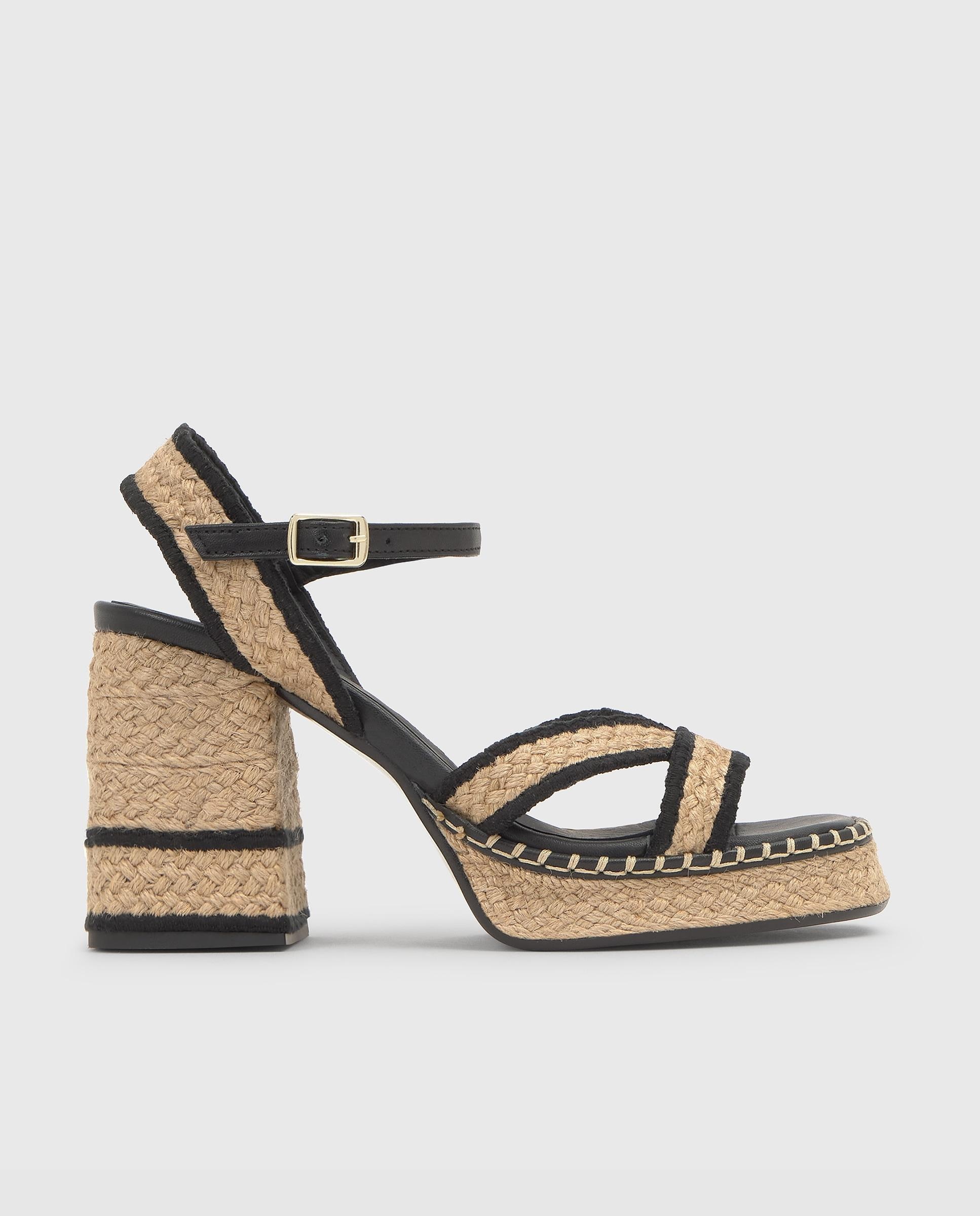 Imagen 0 de Sandalias de tiras de mujer Vanish en yute trenzado con cierre de hebilla Multicolor