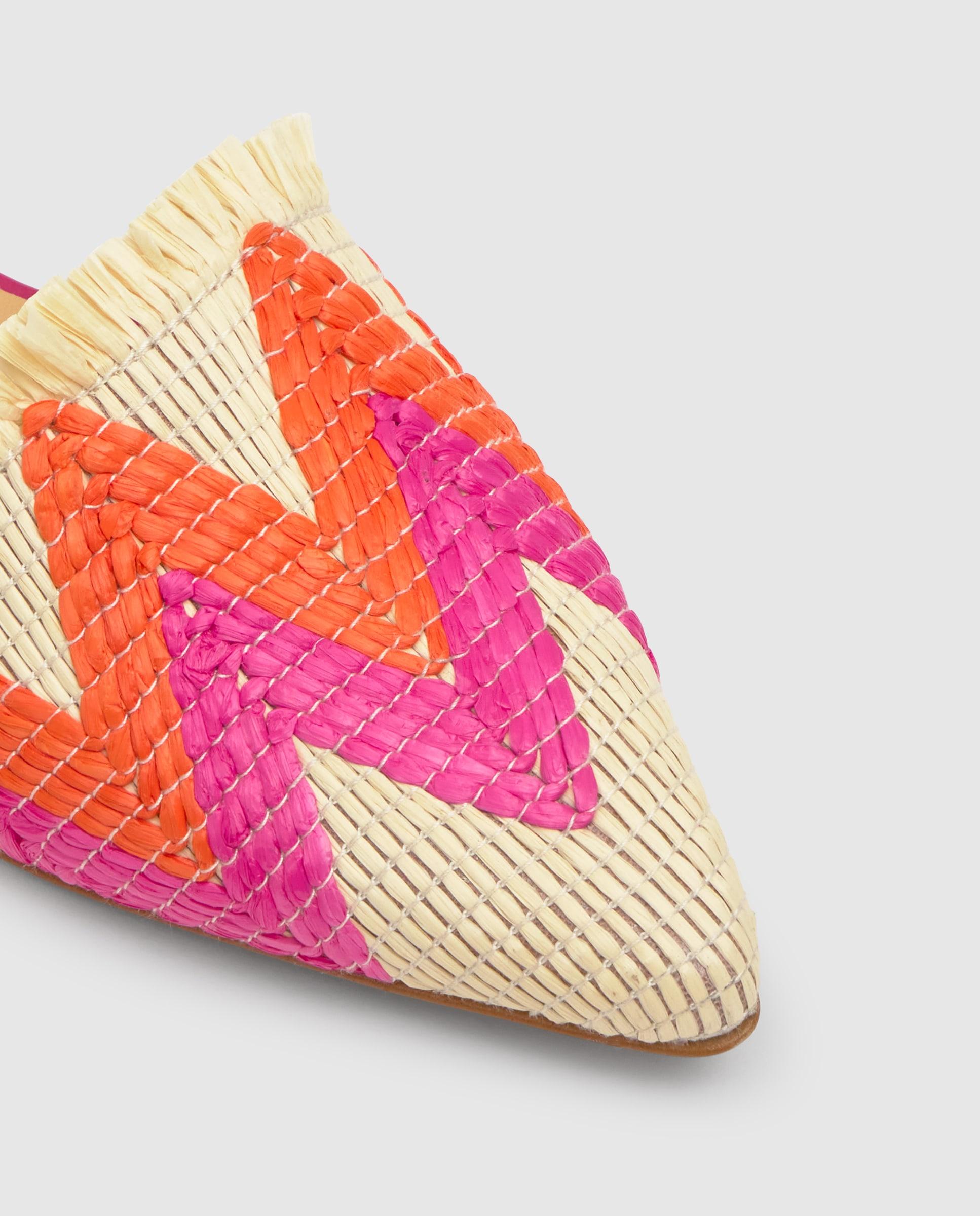 Mules de mujer Berta destalonados en rafia trenzada - Castañer - Fucsia Fucsia-5