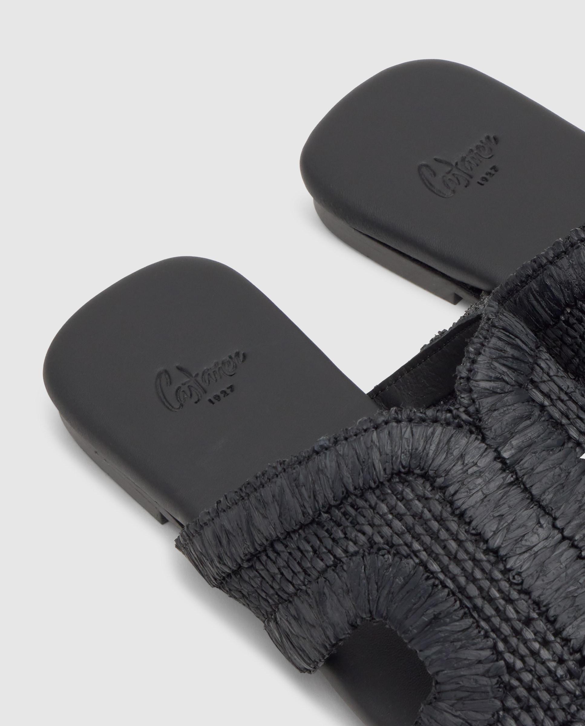 Sandalias de pala de mujer phillipa en rafia natural bordada - Castañer - Negro Negro-6