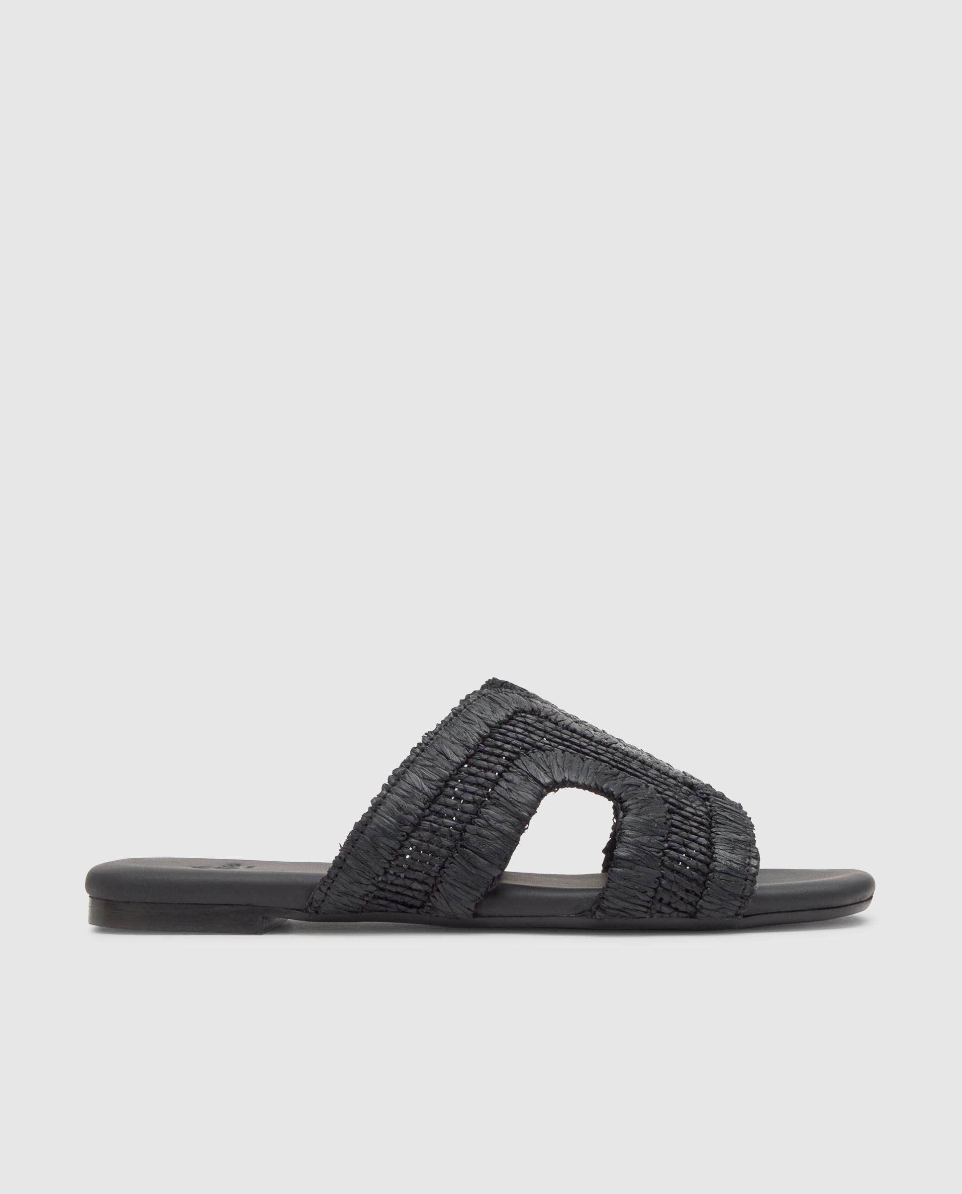 Sandalias de pala de mujer phillipa en rafia natural bordada