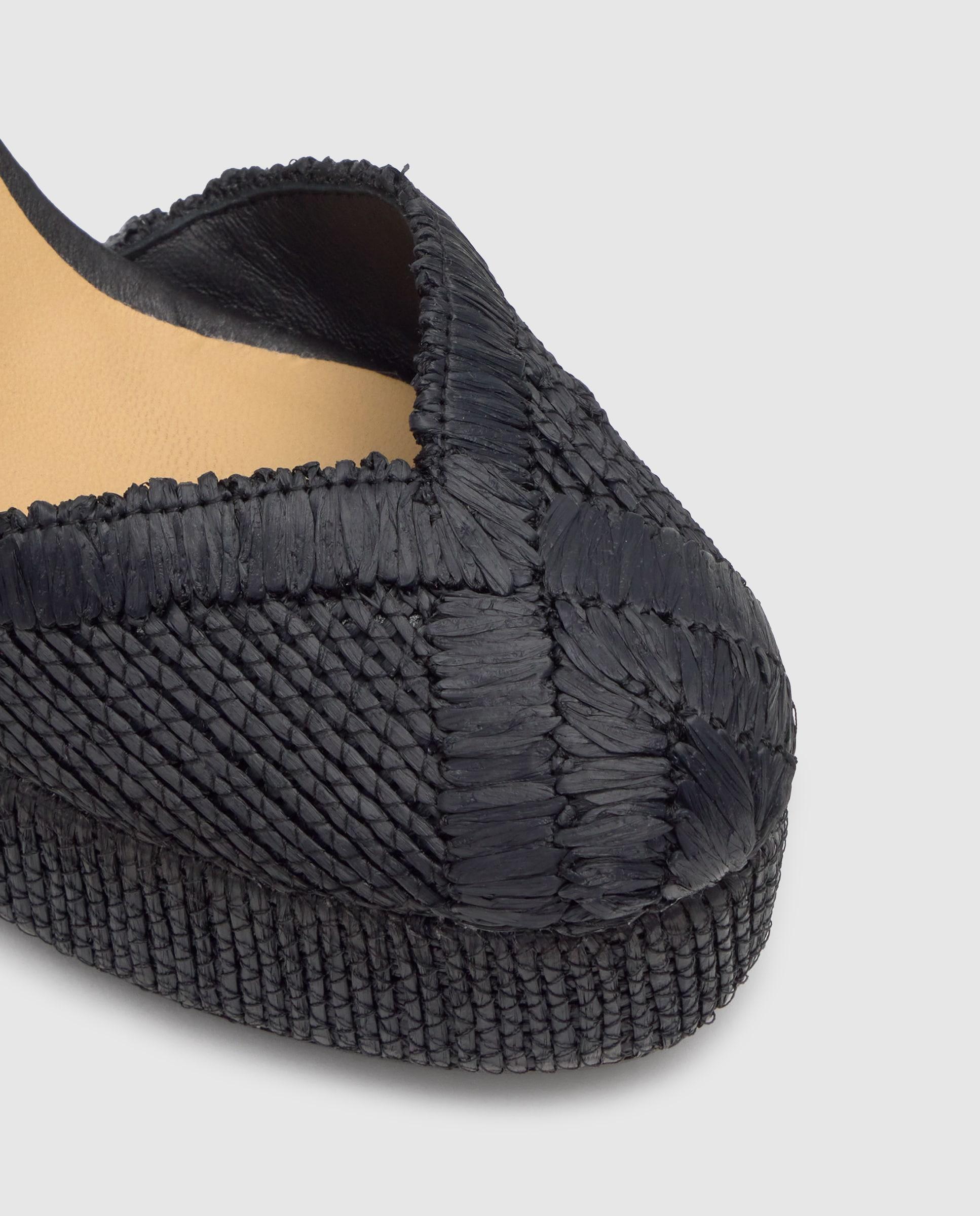 Alpargatas de cuña de mujer Charmie bordada con cierre de hebilla - Castañer - Negro Negro-5