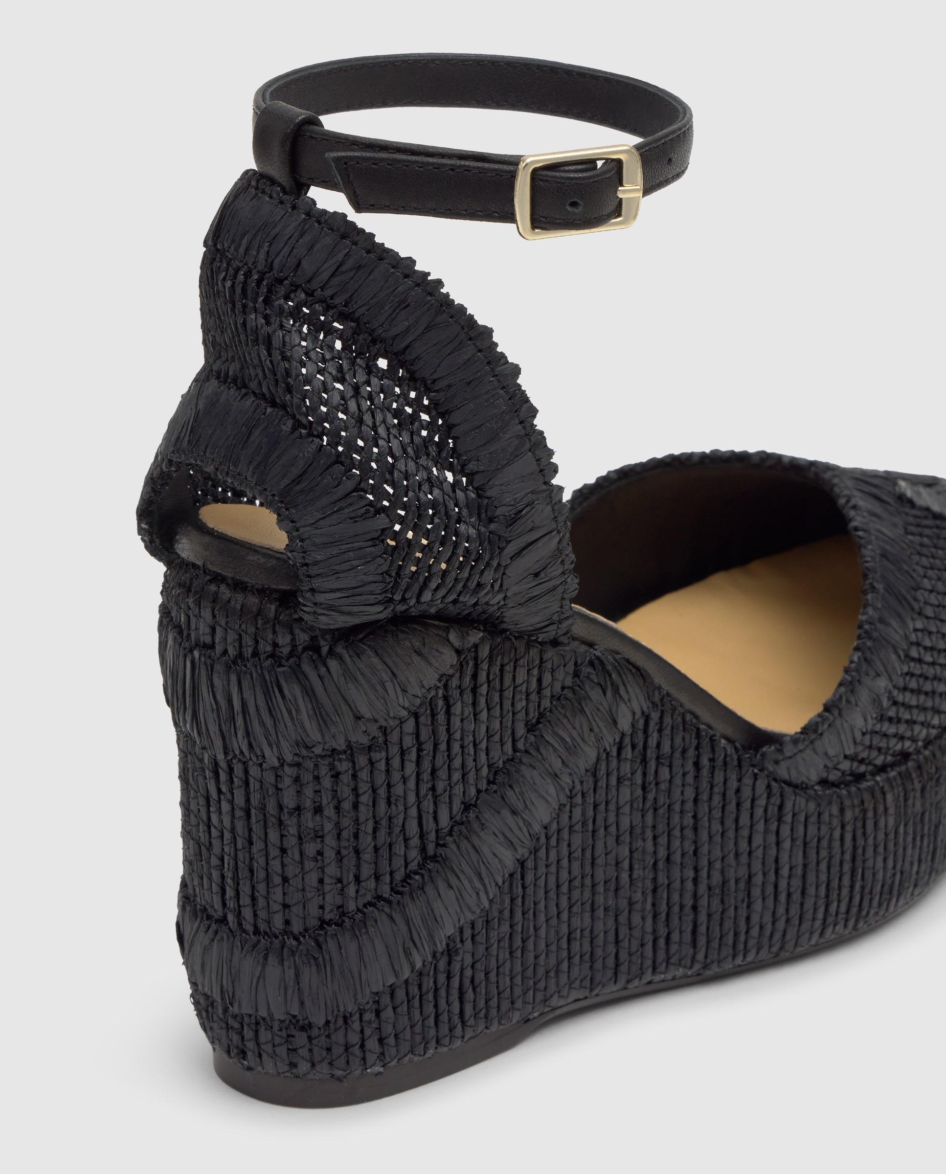 Alpargatas de cuña de mujer Charmie bordada con cierre de hebilla - Castañer - Negro Negro-7