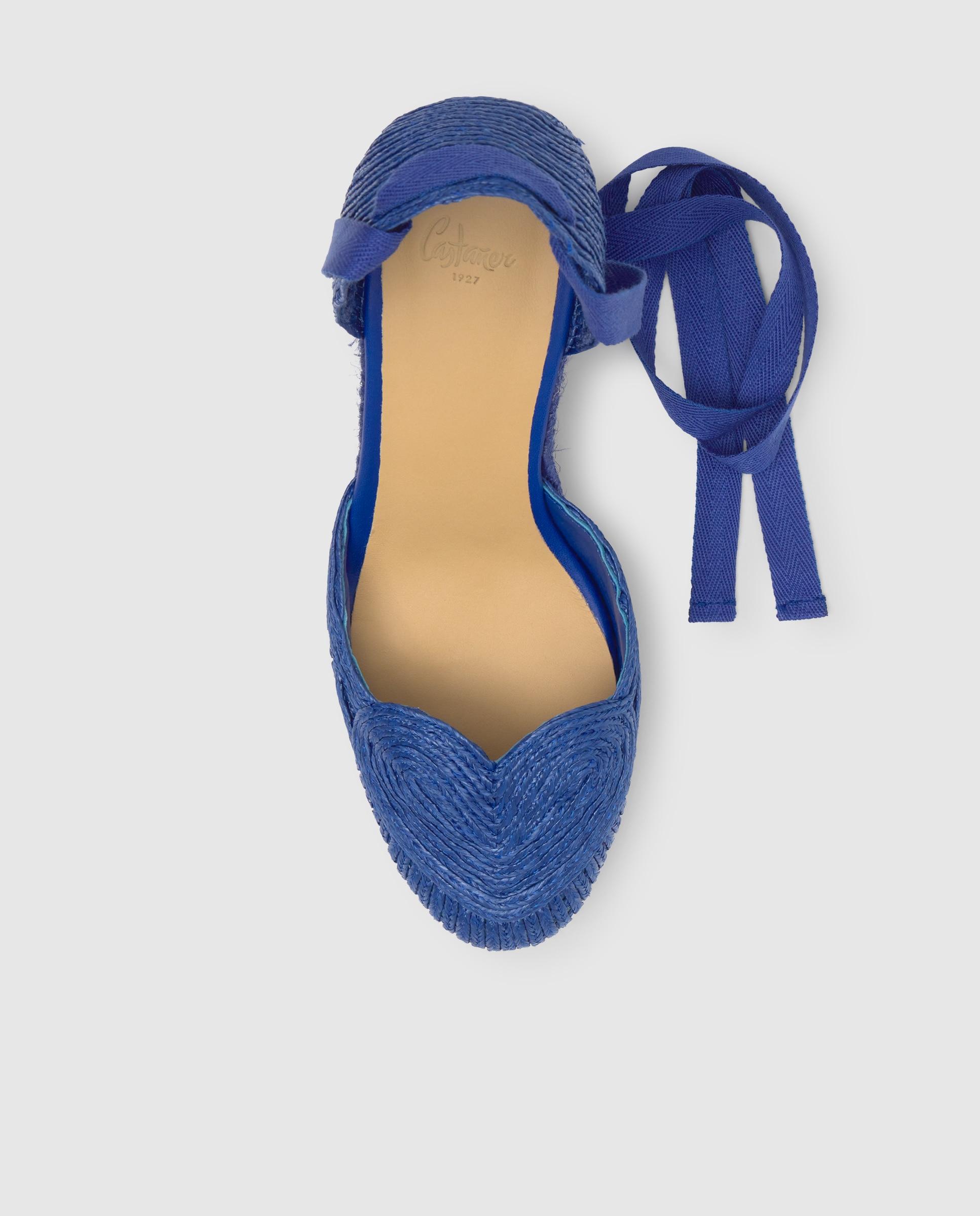 Alpargatas de cuña de mujer Cacia en rafia trenzada en forma de corazón - Castañer - Azul Azul-6