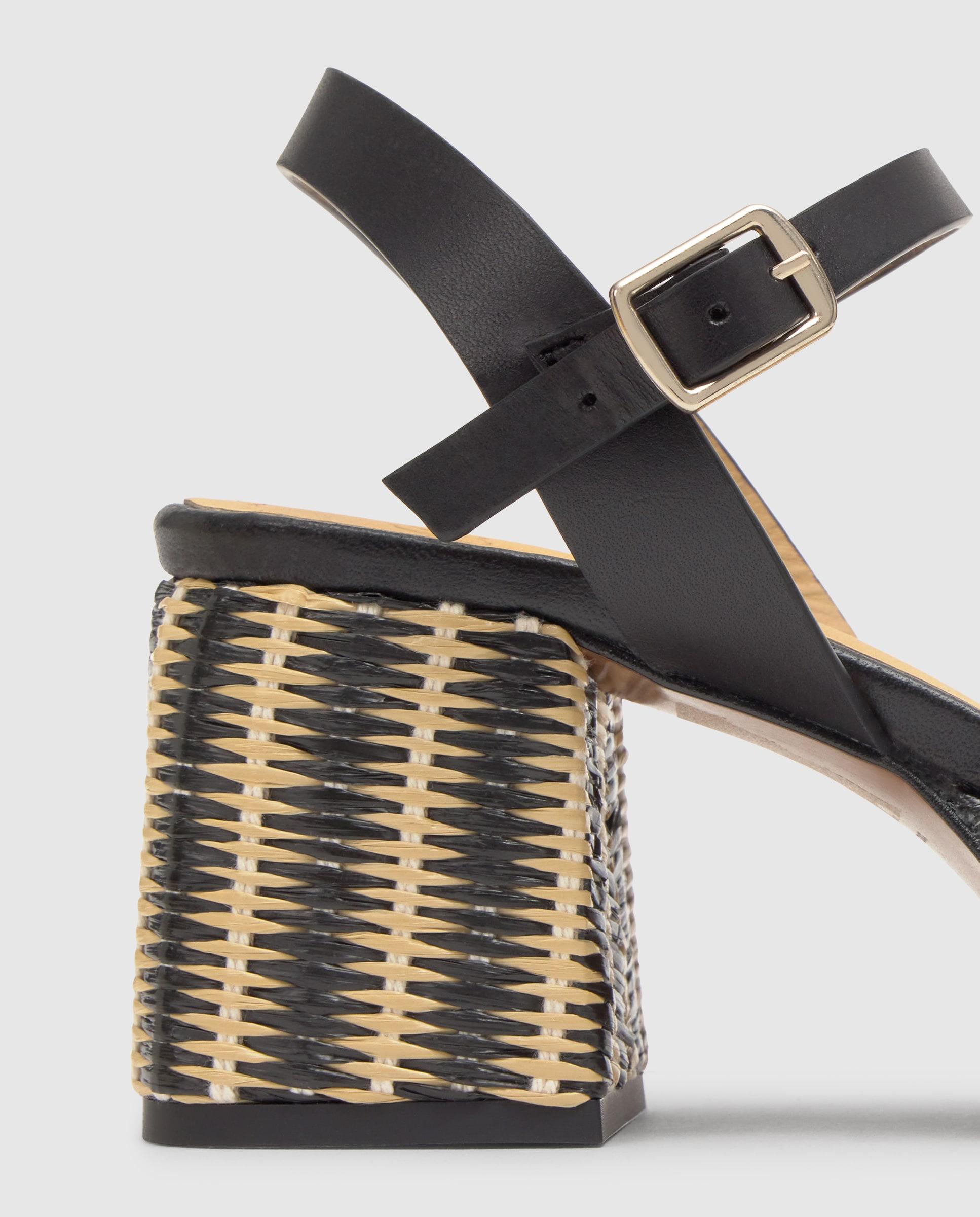 Sandalias de pala de mujer Voramar con cierre de hebilla y plantilla acolchada - Castañer - Negro / Natural Negro / Natural-4