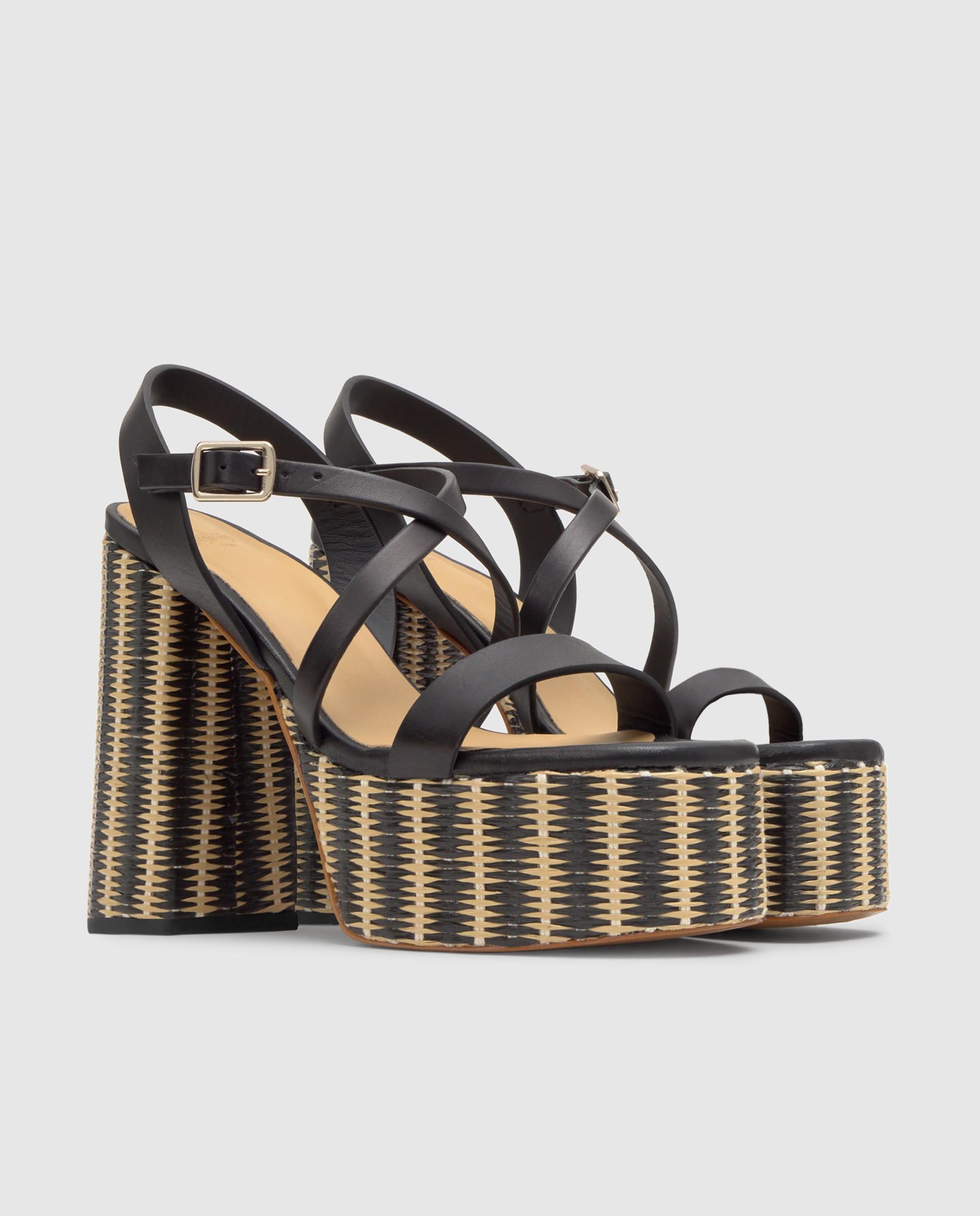 Sandalias de tiras de mujer Felisa con cierre de hebilla y plantilla acolchada - Castañer - Negro / Natural Negro / Natural-3
