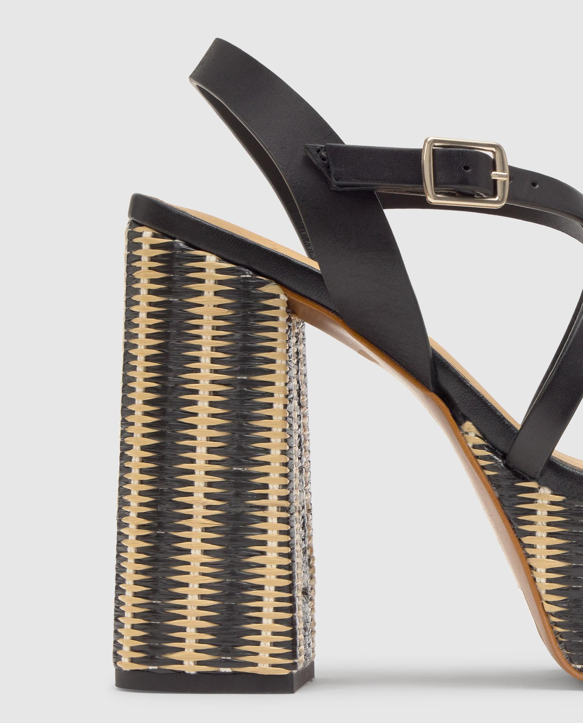 Sandalias de tiras de mujer Felisa con cierre de hebilla y plantilla acolchada - Castañer - Negro / Natural Negro / Natural-4