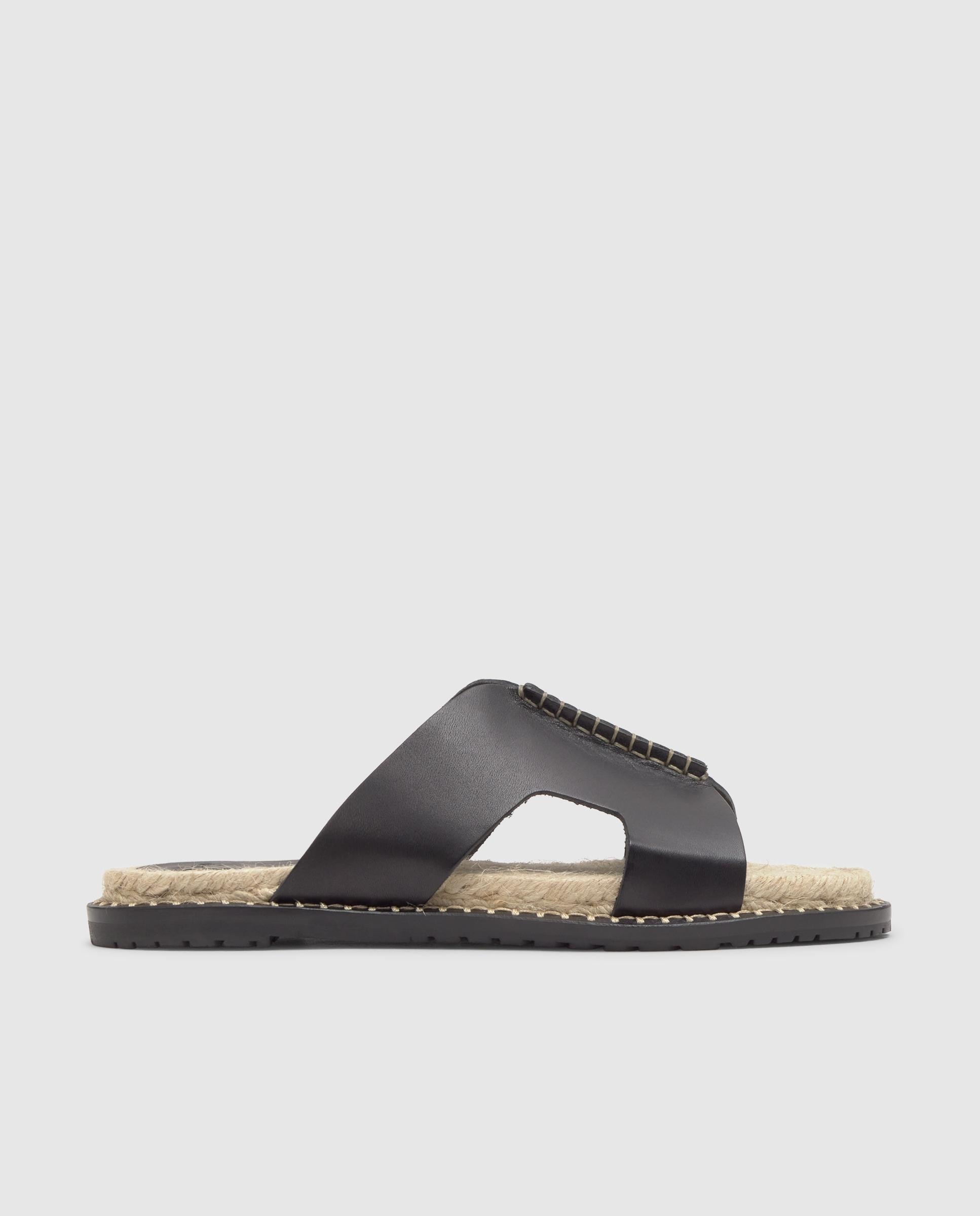 Imagen 0 de Sandalias de pala de mujer Piti con detalle inspirado en las trenzas de yute Negro