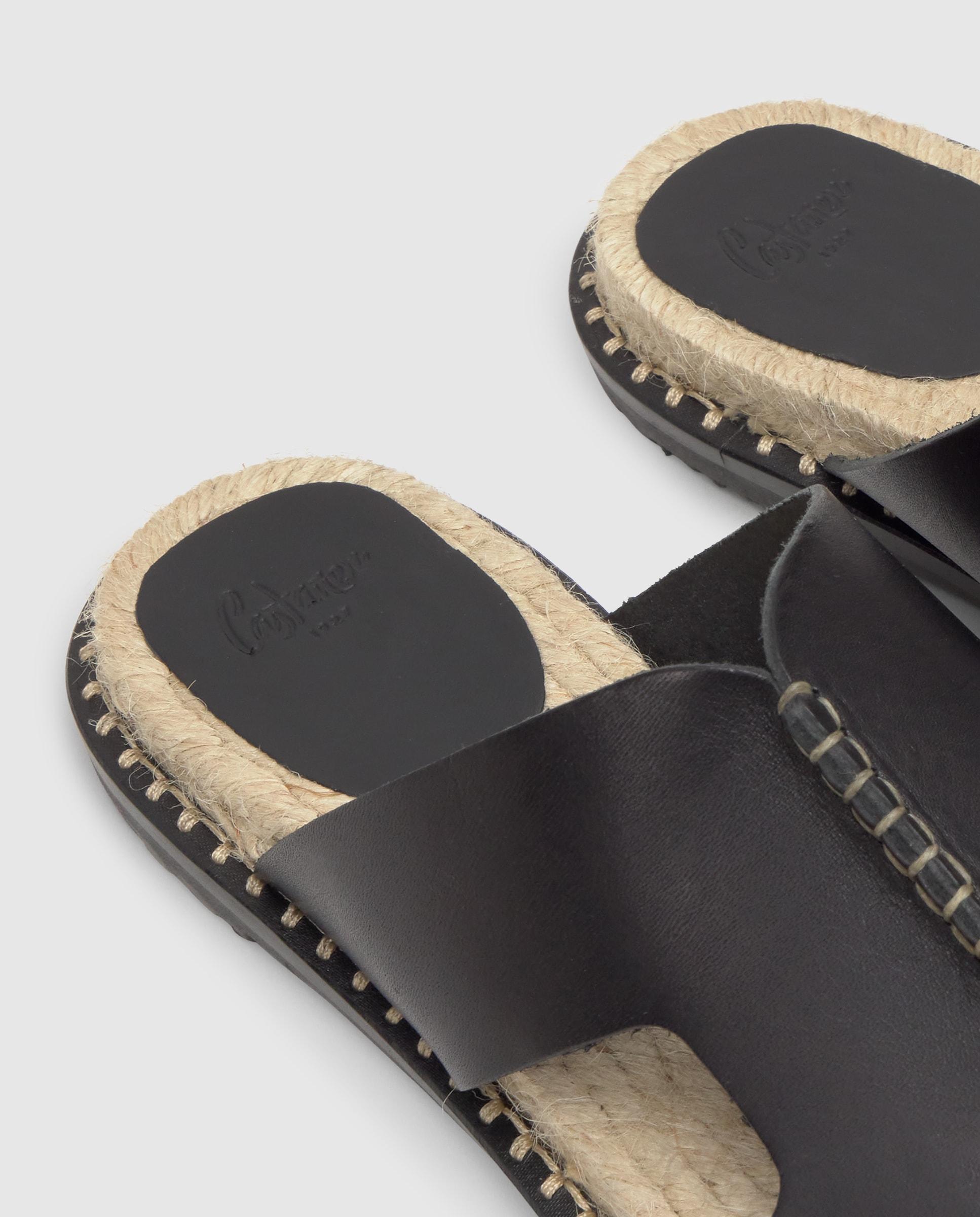 Sandalias de pala de mujer Piti con detalle inspirado en las trenzas de yute - Castañer - Negro Negro-6